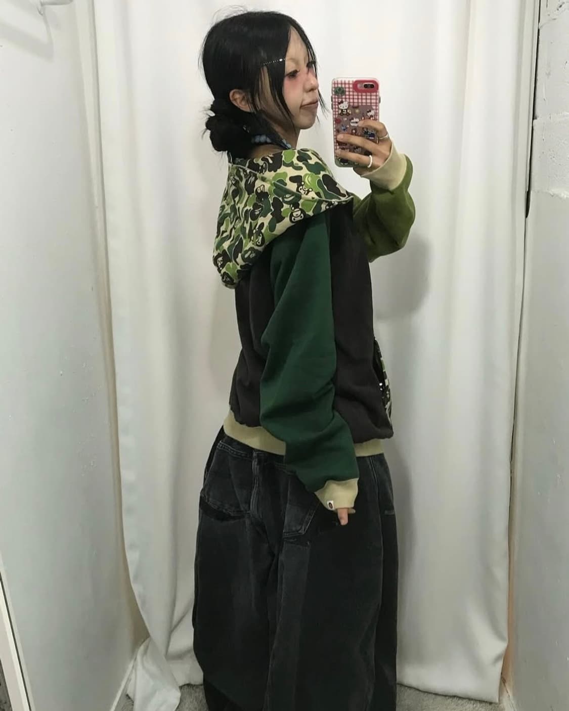 베이프 베이비 마일로 컬러배색 후드집업 상품이미지5