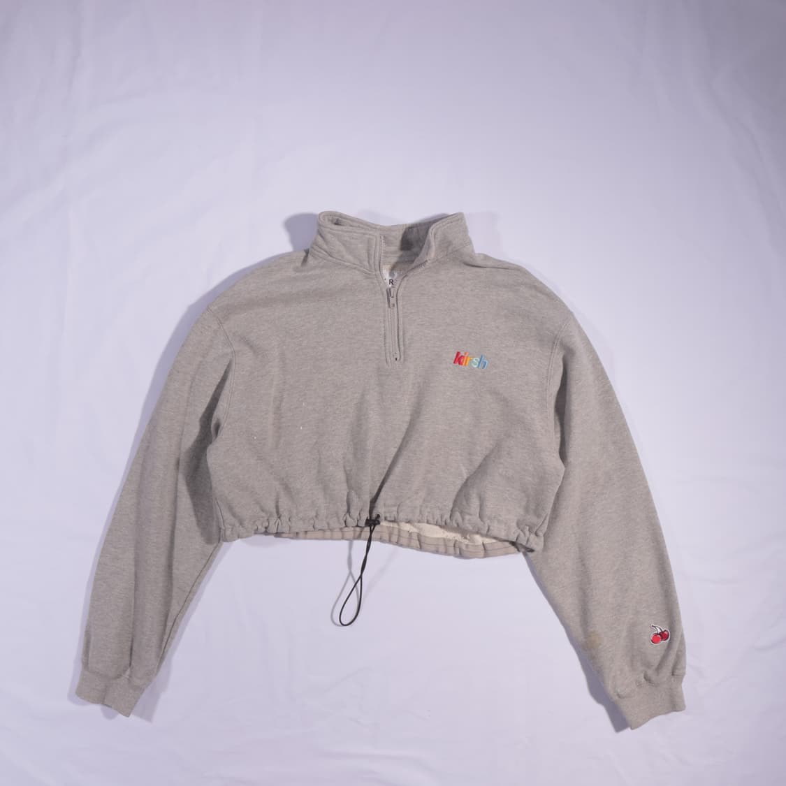 키르시 로고자수 크롭 반지업 B85 상품이미지1