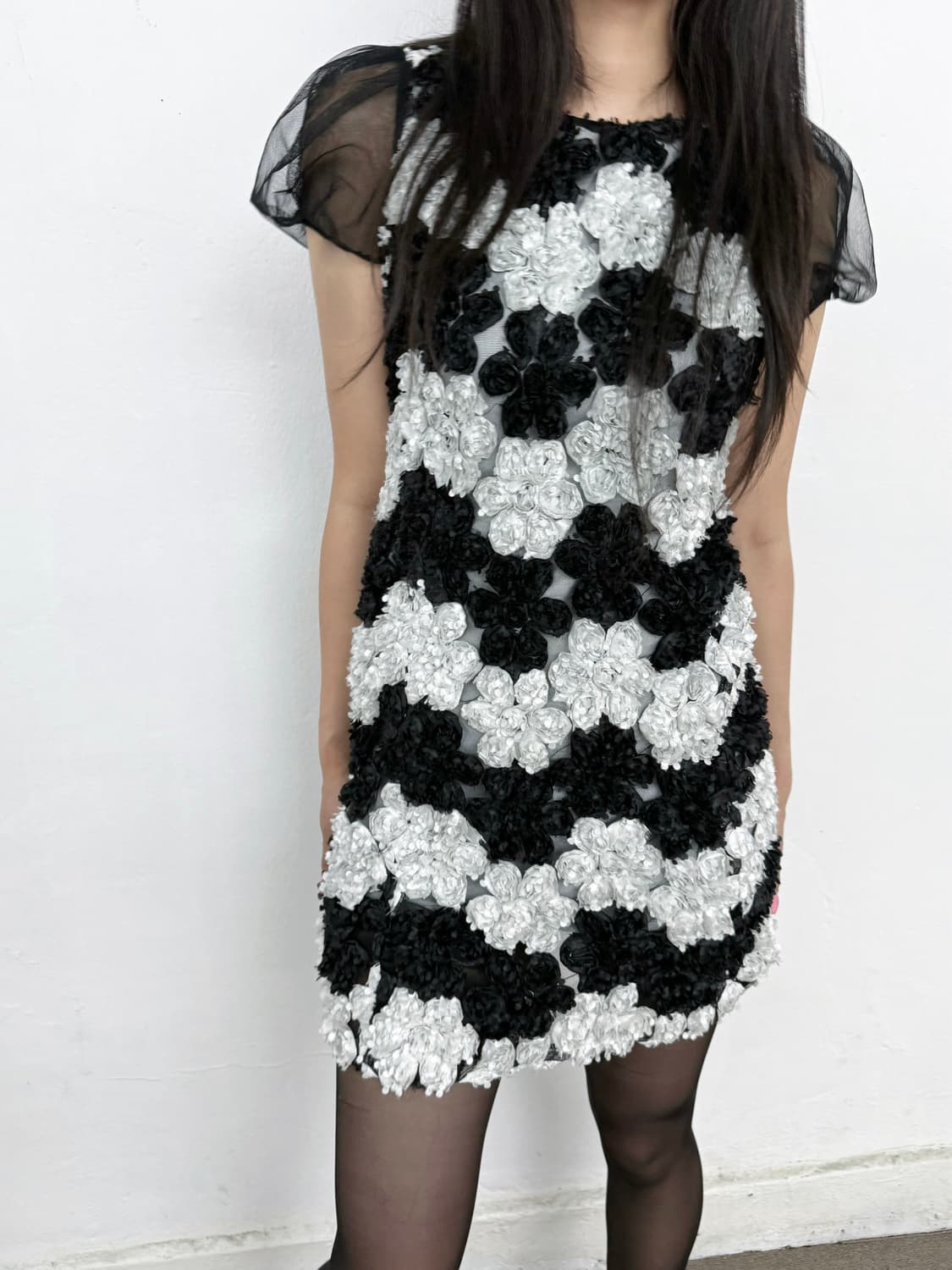 JILLSTUART Black & White Floral Dress 상품이미지1