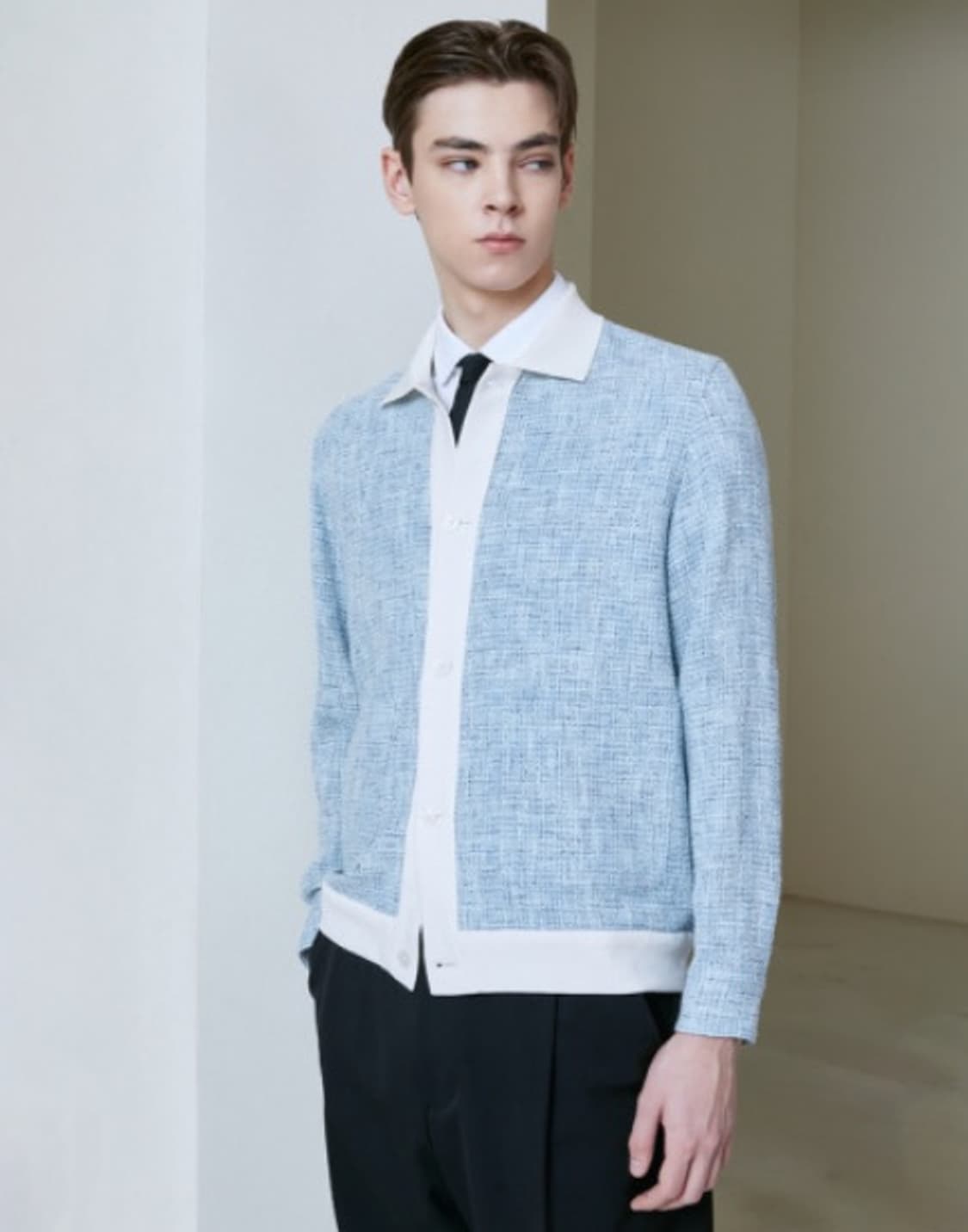 24SS새상품급)알레그리 트위드 가디건M(100)/스카이블루 상품이미지1