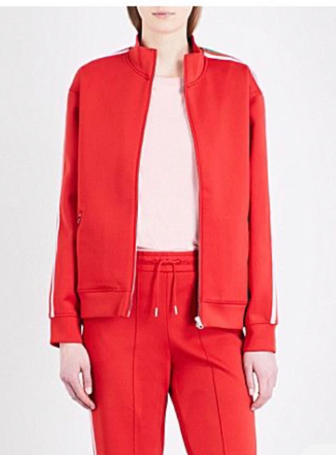 Sandro Racer Stripe Crepe Jacket In Red산 상품이미지1