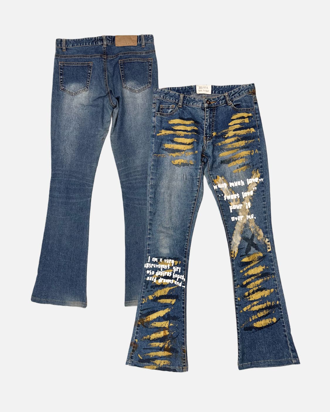 grunge painting low-rise boot-cut jean 상품이미지1