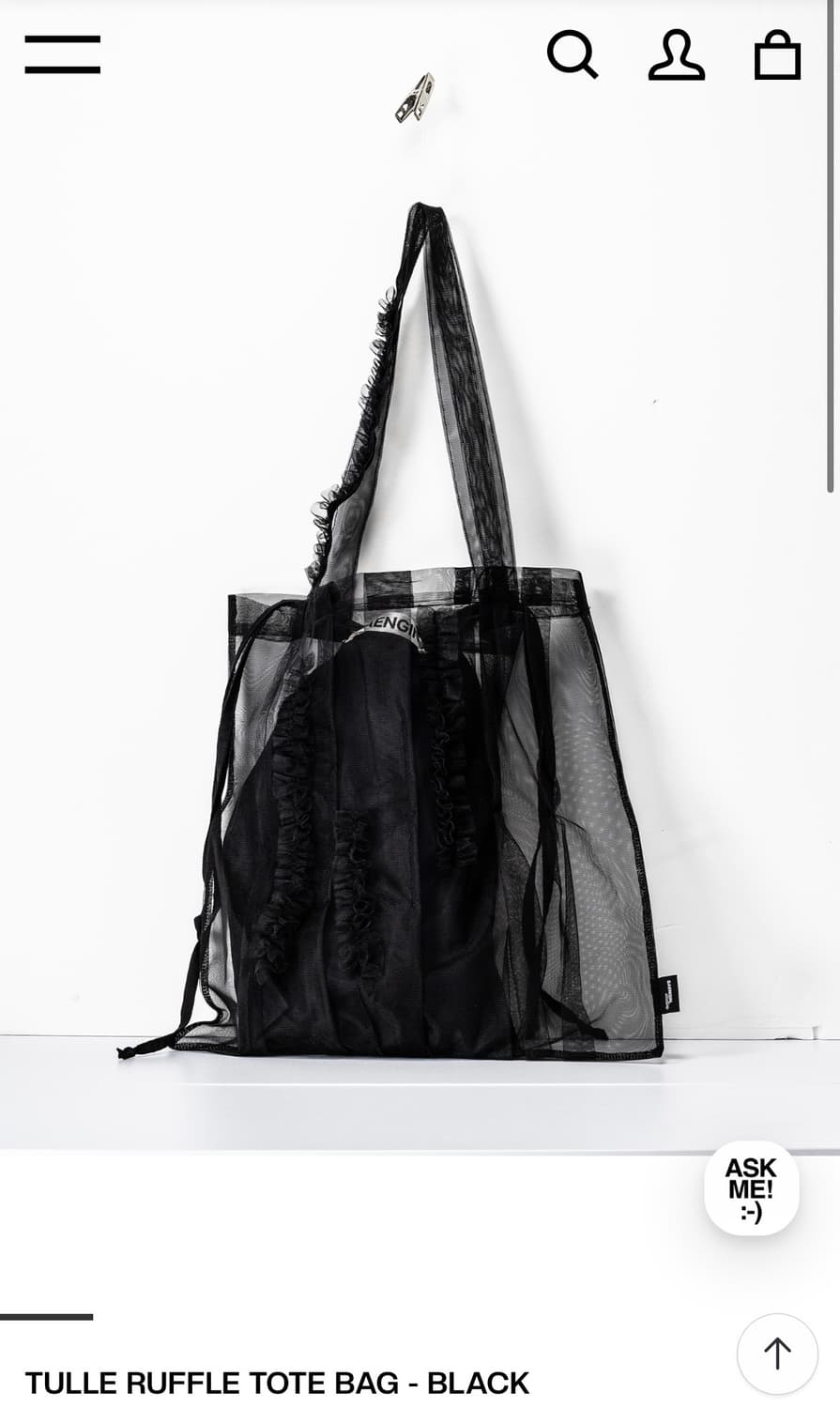 생긴스튜디오 러플 토트백 블랙 상품이미지1