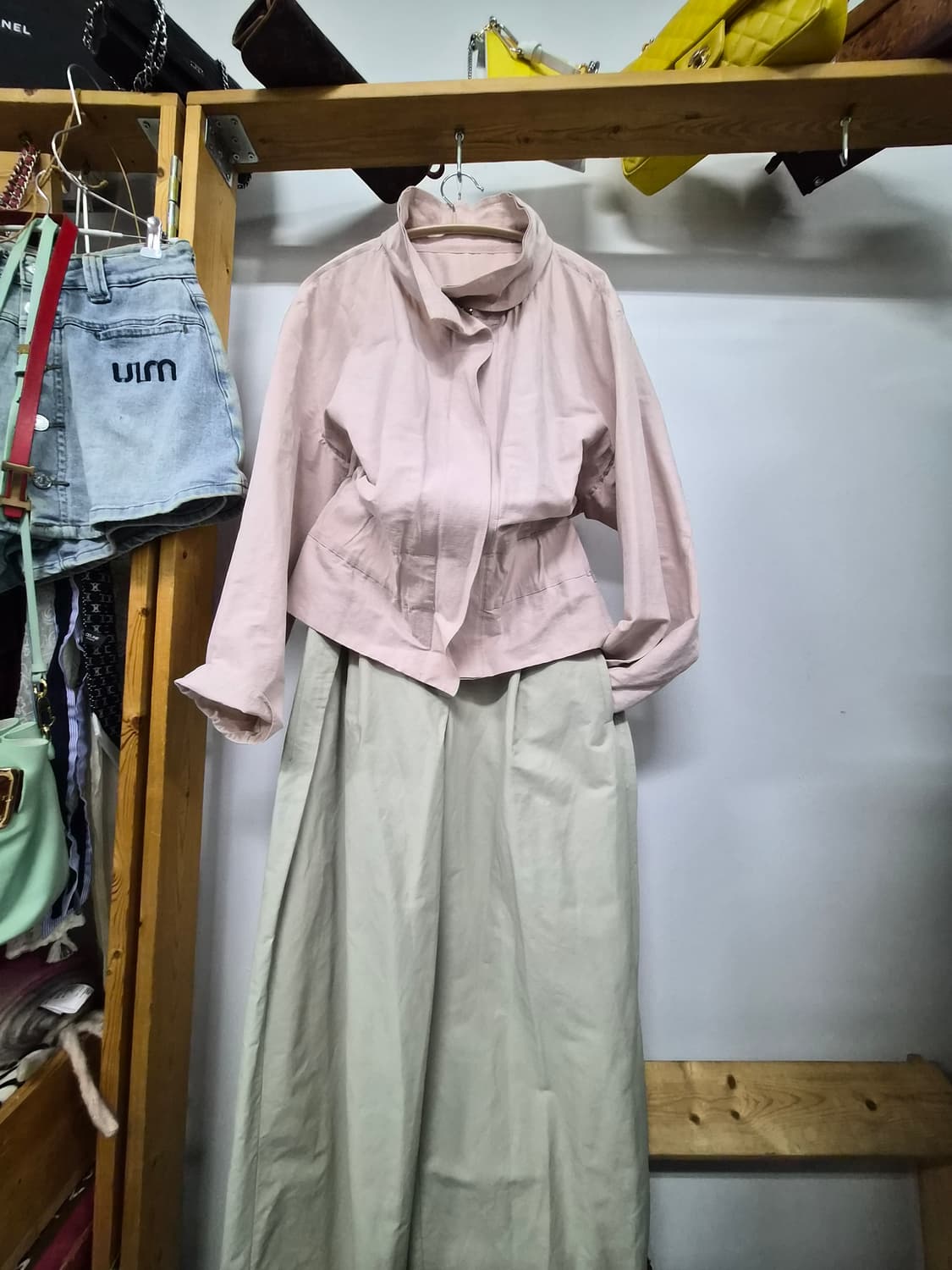 마인 린넨폴리 파우더 핑크 점퍼 상품이미지1