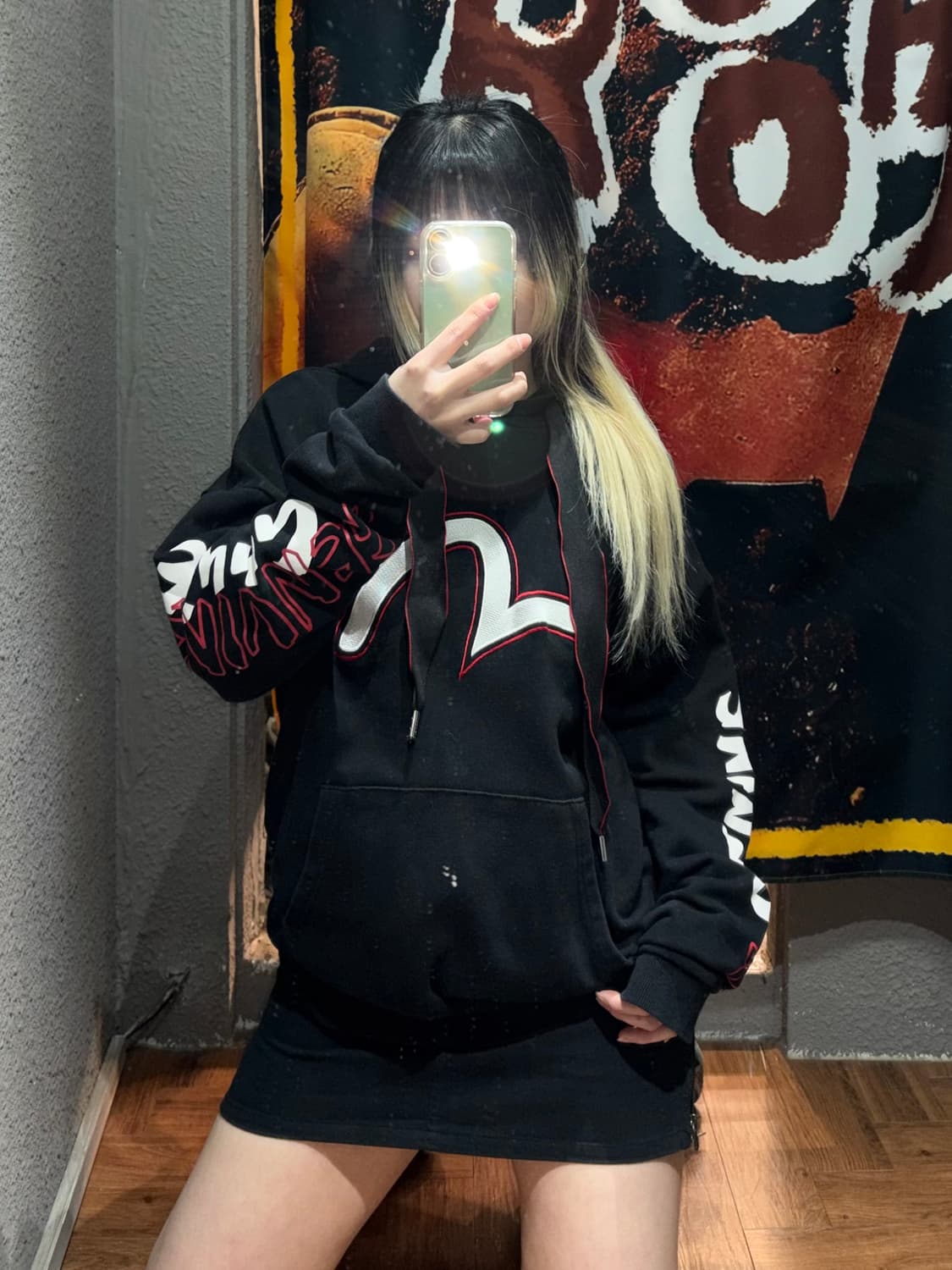 에비수 로고 오버핏 후드티 상품이미지1