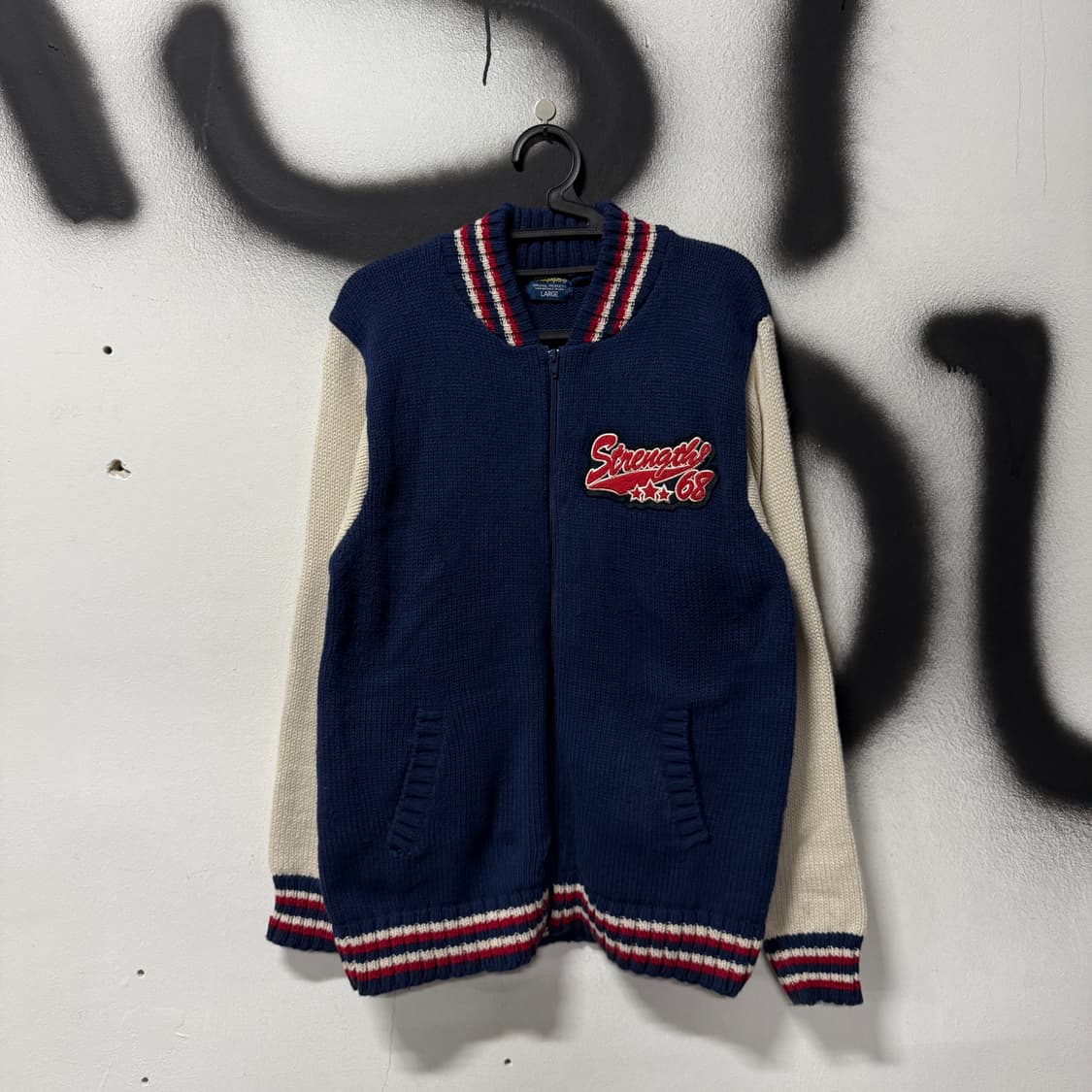 VTG 빈티지 Y2k 올드스쿨 아크릴 집업 니트 상품이미지2
