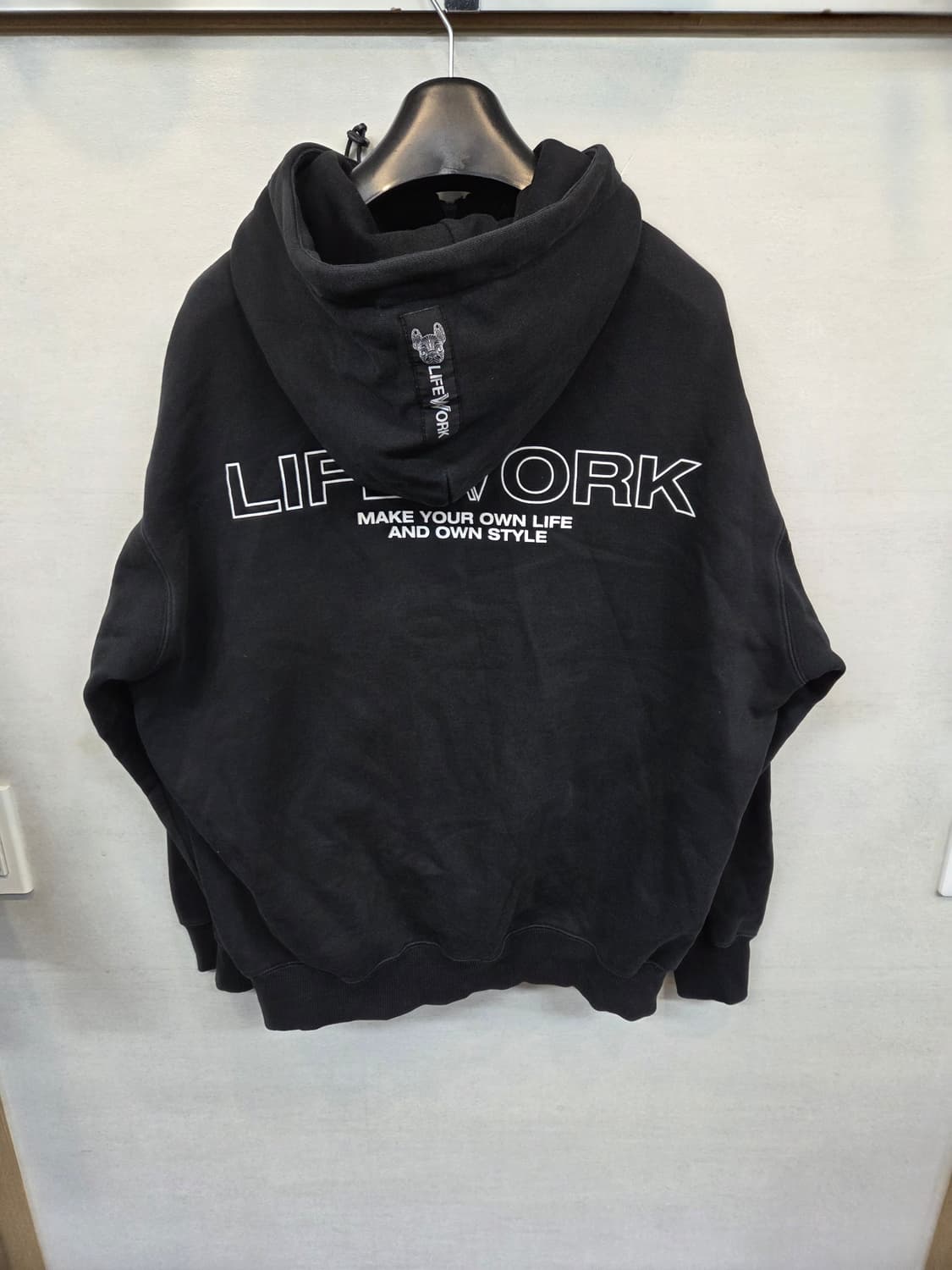 라이프워크 우븐패치 하프집업 기모 후드티 L 상품이미지2