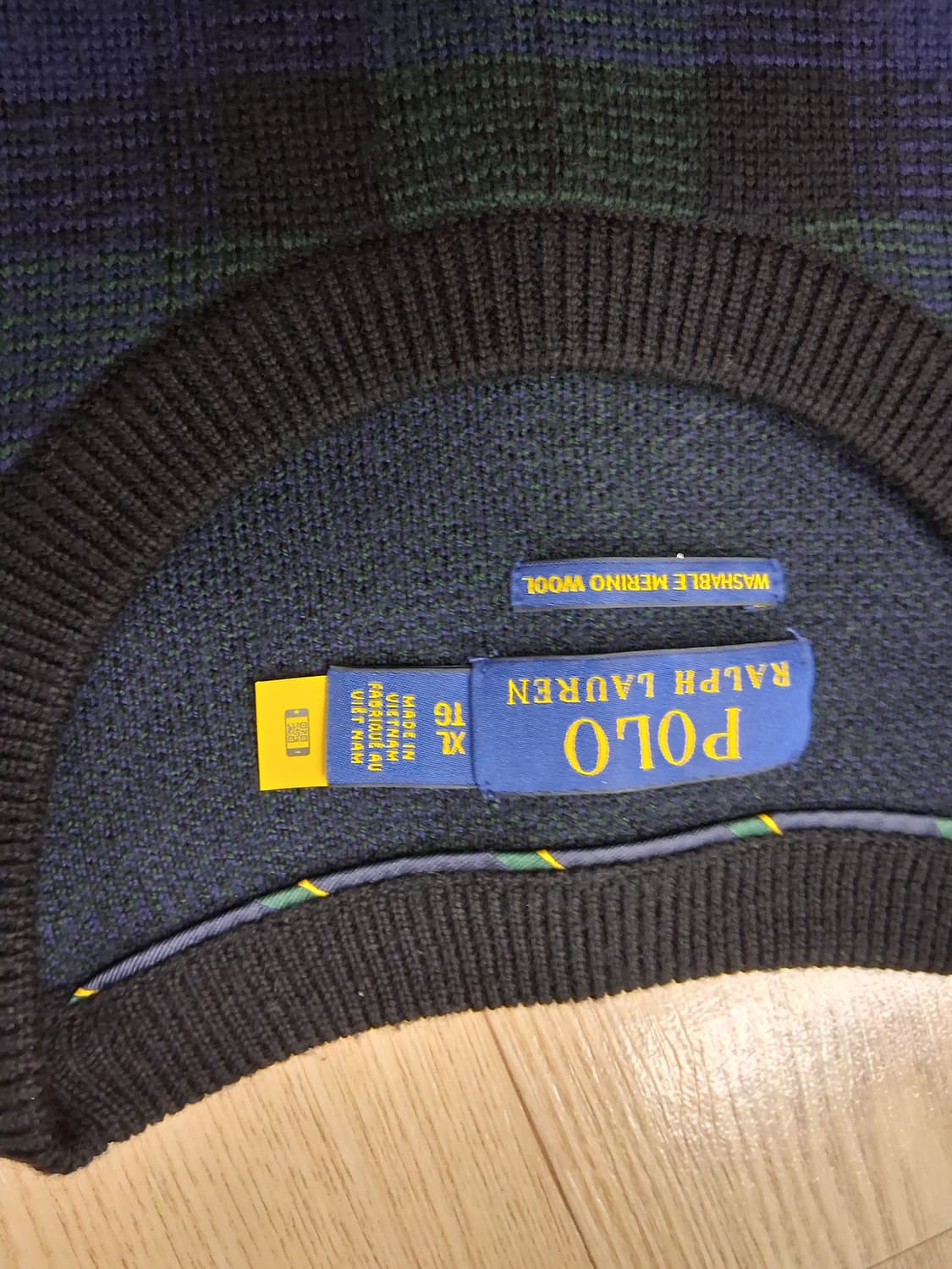 상태최강/최저가)폴로 랄프로렌 체크 메리노 울 스웨터 XL(105~110 상품이미지3