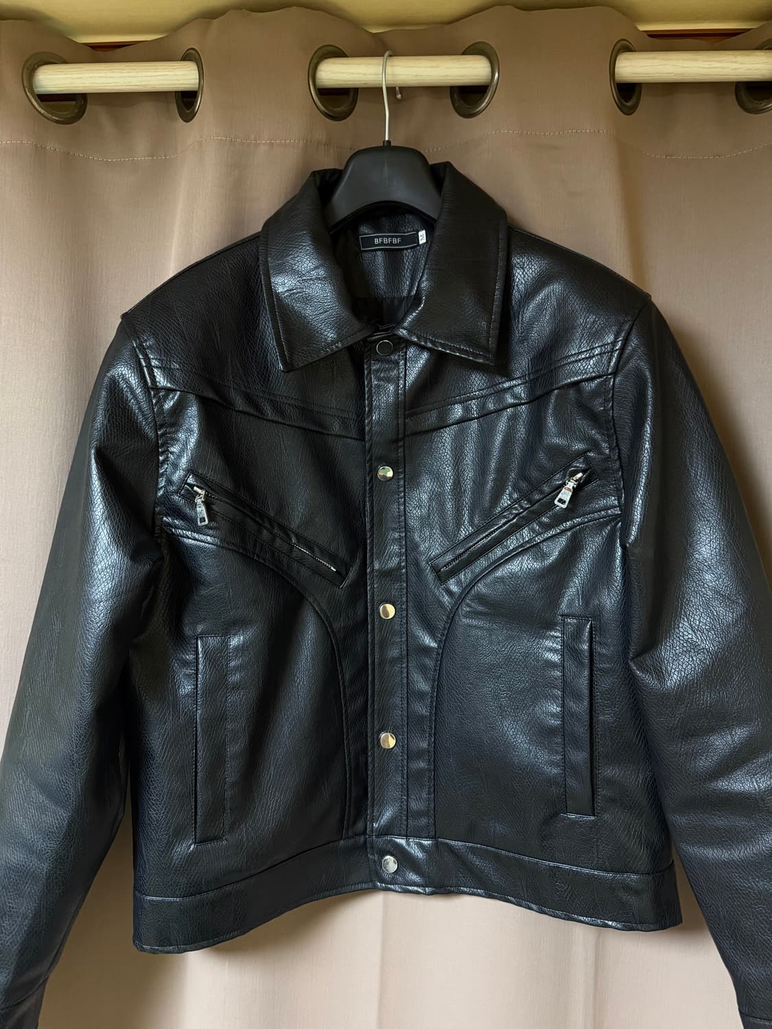 블랙 레더 자켓 상품이미지4