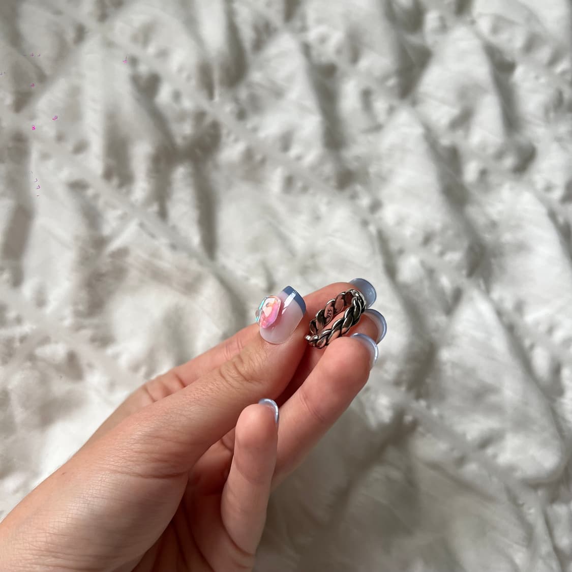 실버 트위스트 체인 반지 상품이미지1