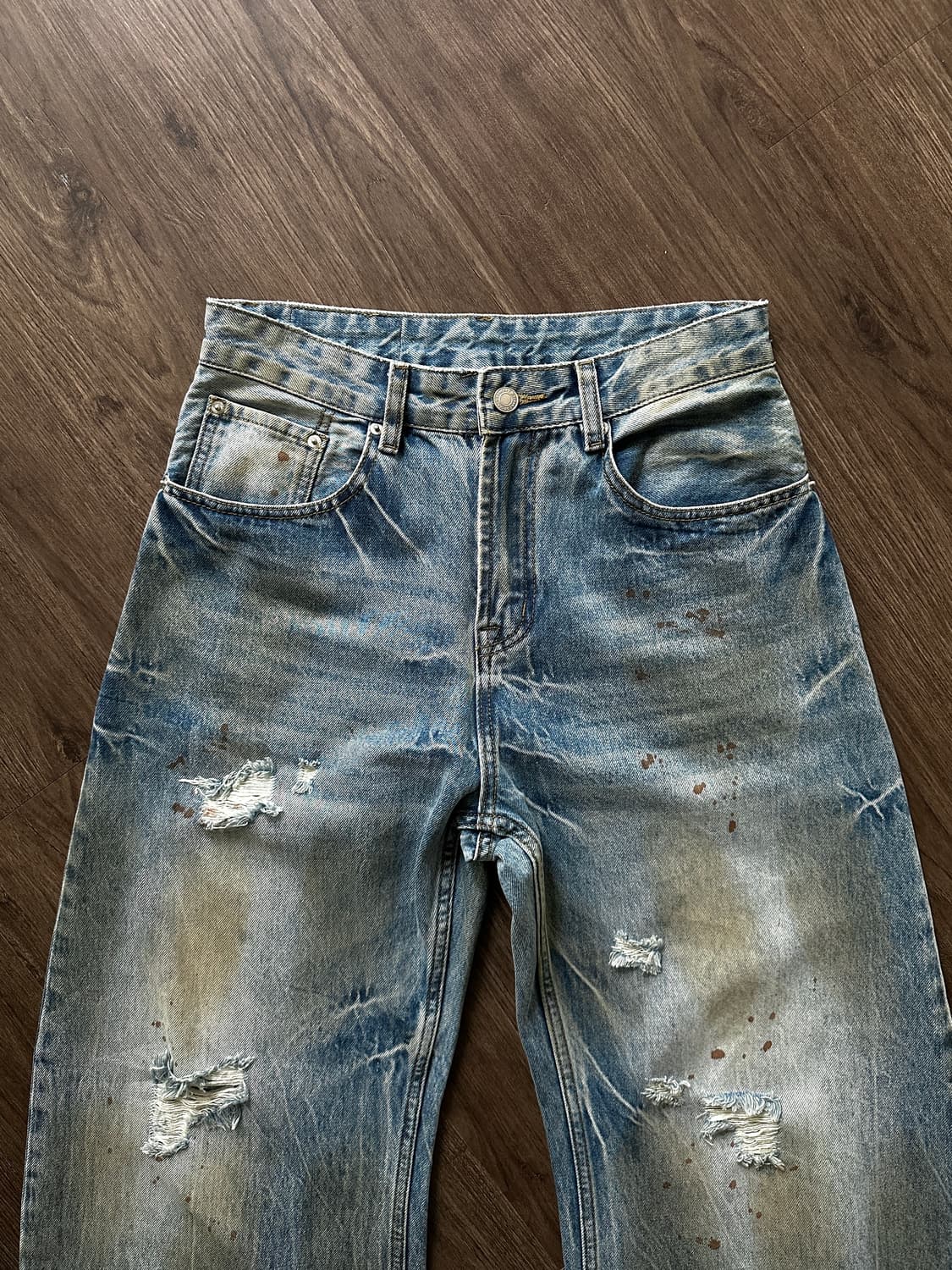 Decency Concept 더티 & 페인팅 와이드 벌룬 데님 상품이미지9