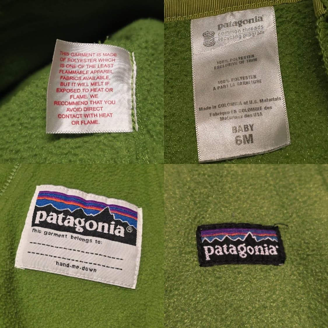 파타고니아 베이비 플리스 번팅 리친 그린 상품이미지4