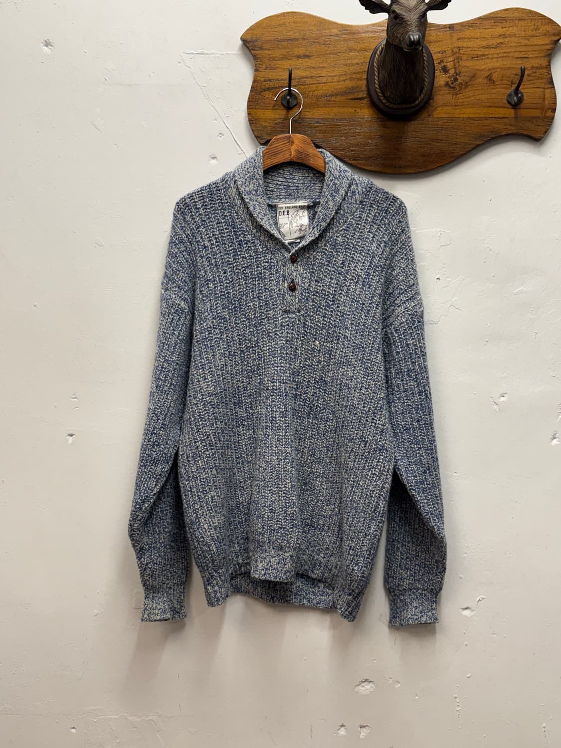 OLD ENGLAND Shawl Collar Knit Sweater 상품이미지1