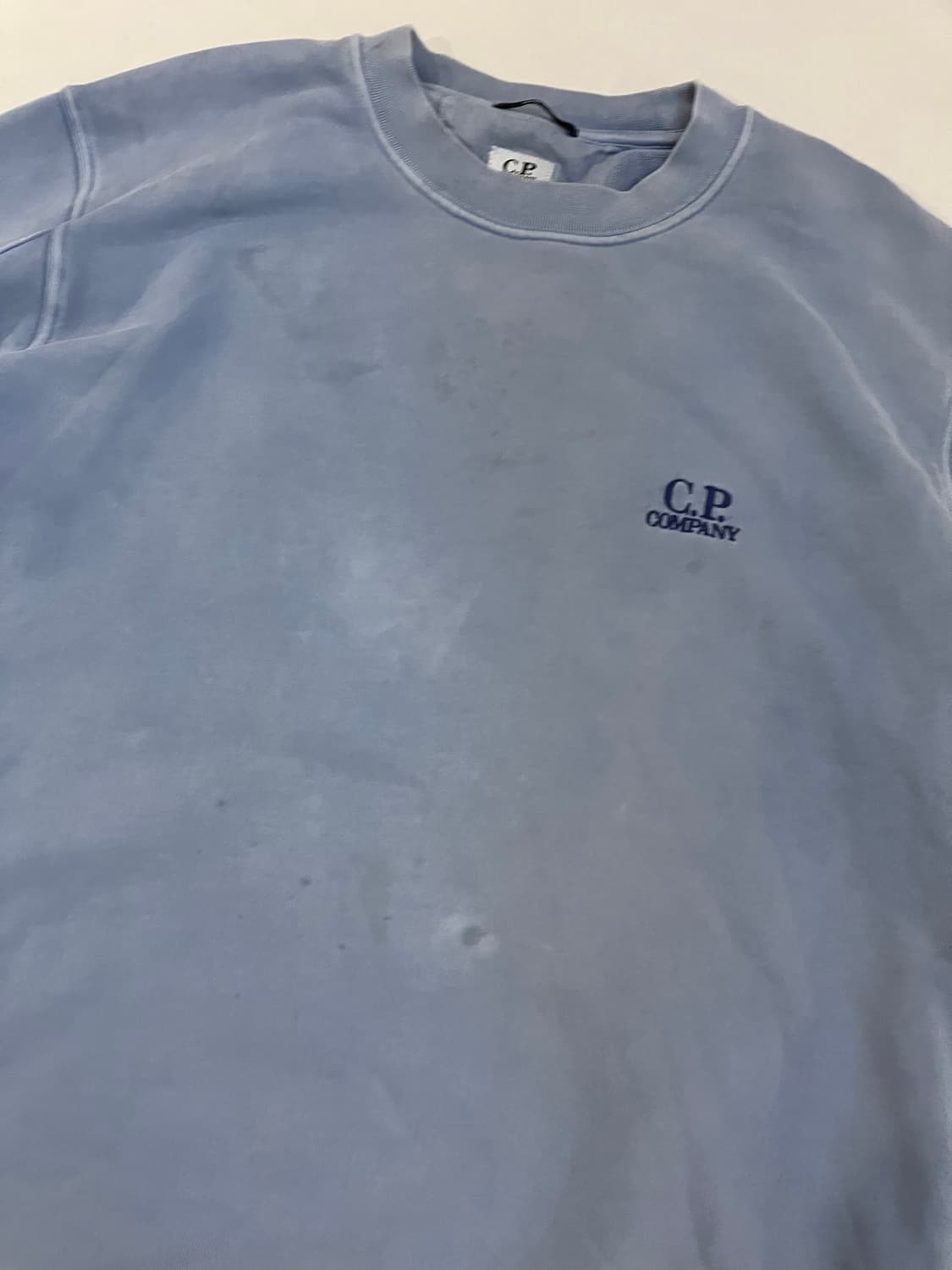 23FW CP 컴퍼니 자수로고 가먼트다잉 스웻셔츠 리비에라 블루 상품이미지2