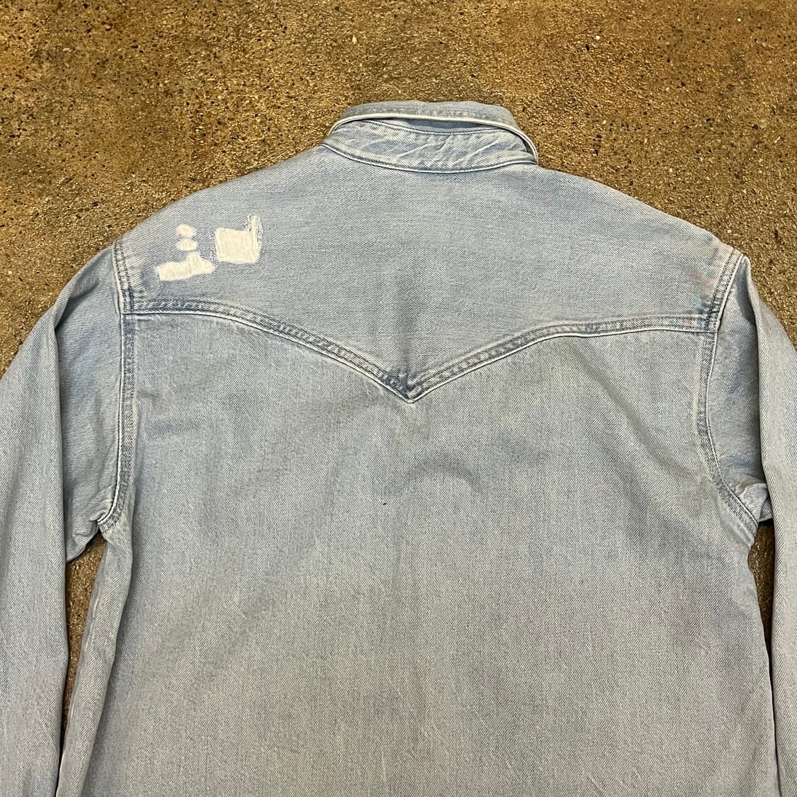 미국 빈티지 리바이스 데님 셔츠 데미지 워싱 청남방 상품이미지9