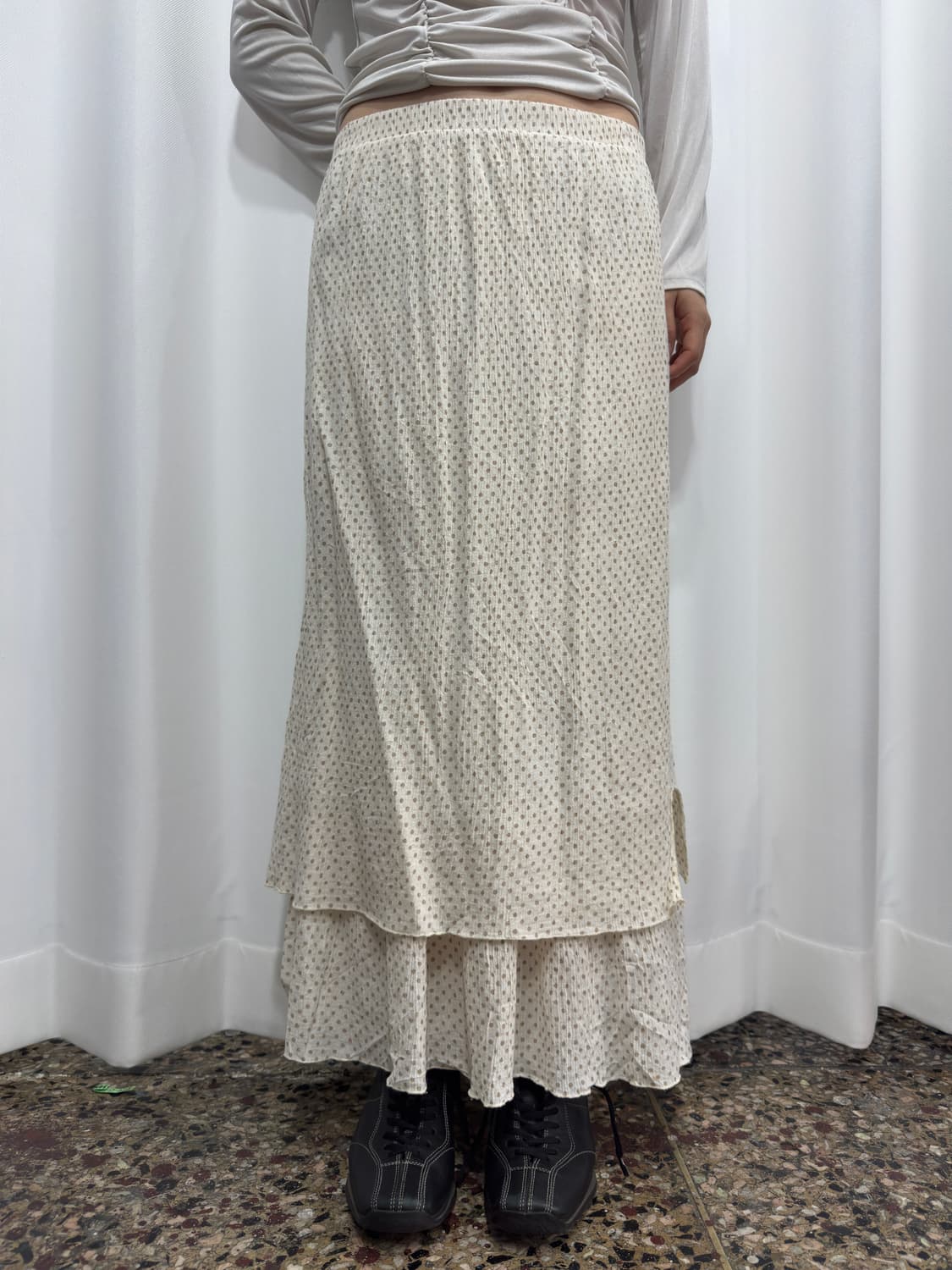 dot layered long skirt 상품이미지2