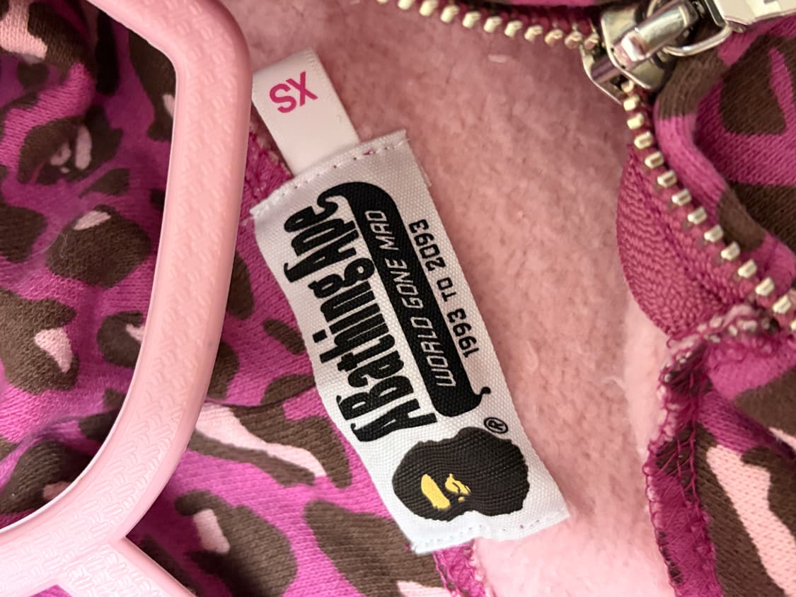 베이프 핑크 레오파드 후드집업 상품이미지3