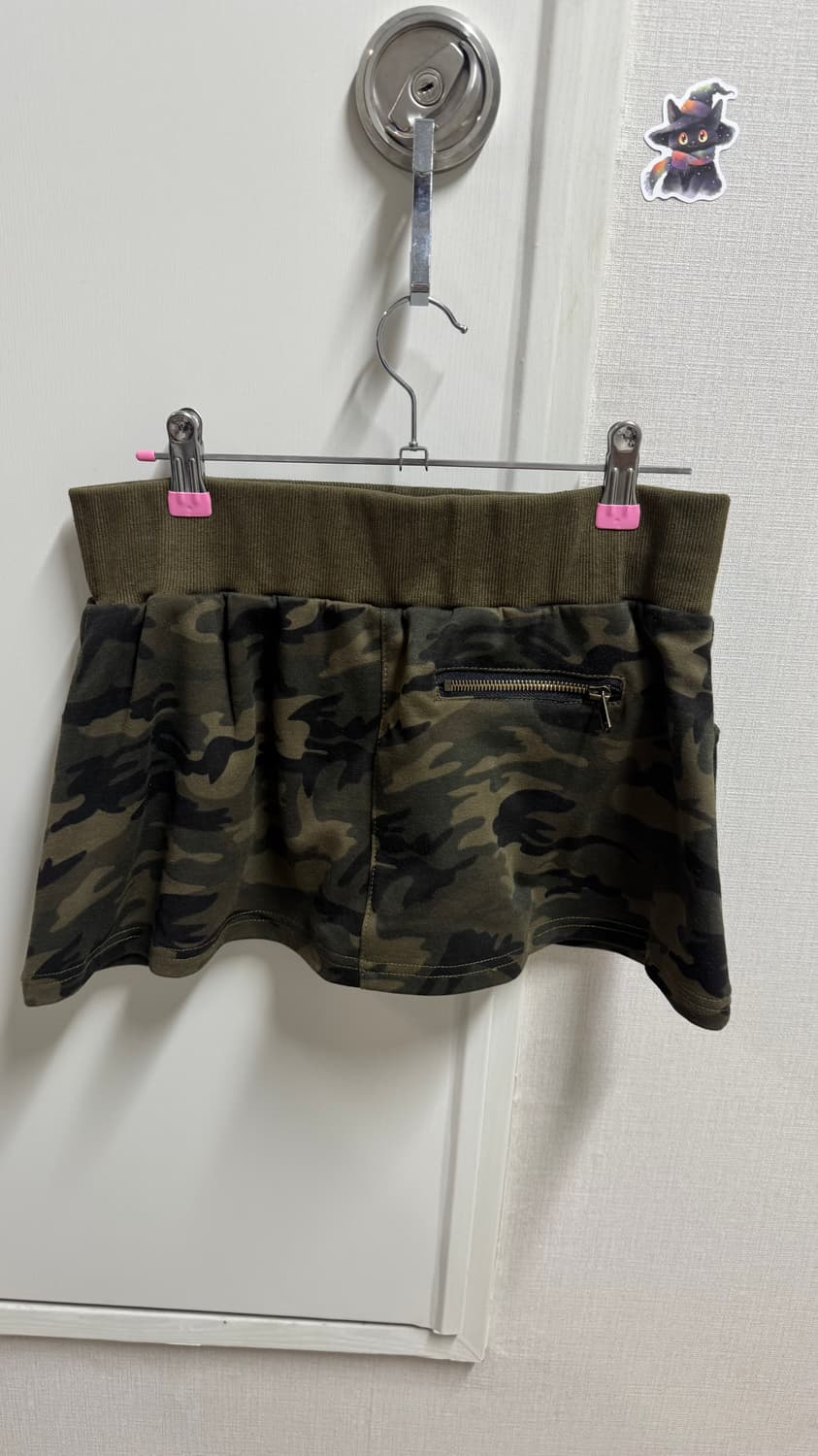 러프넥 카모 로우라이즈 스커트 M 상품이미지5