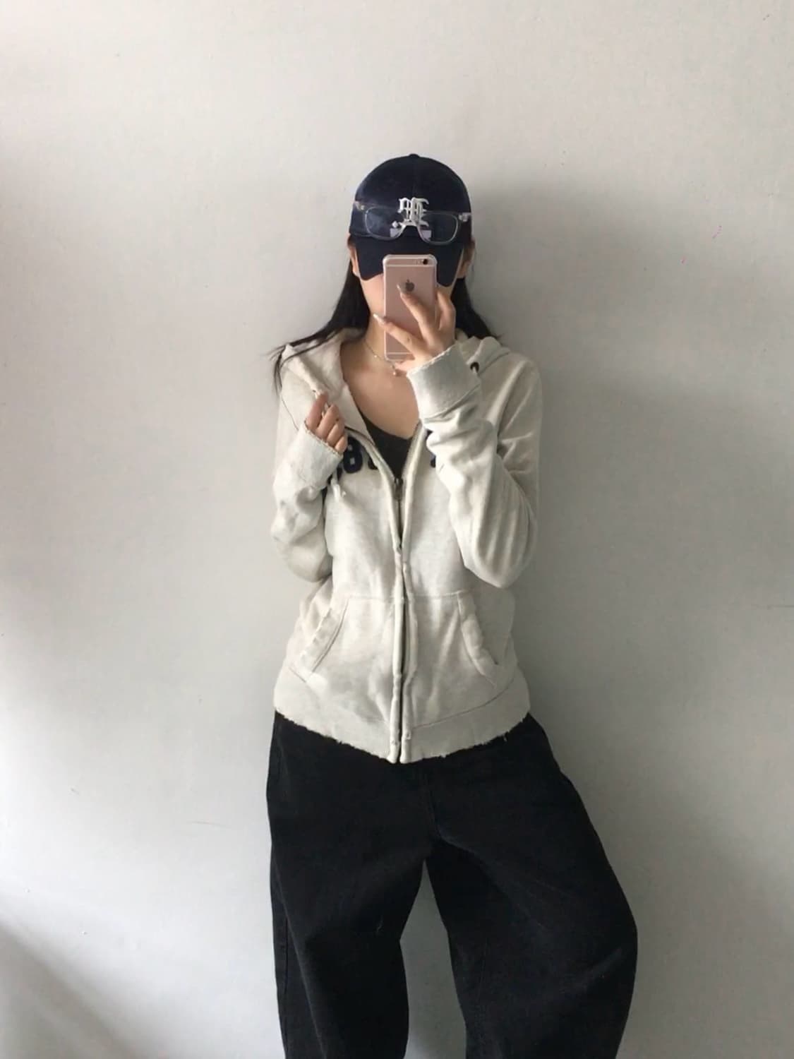 아베크롬비 데미지 패치로고 후드집업 상품이미지1