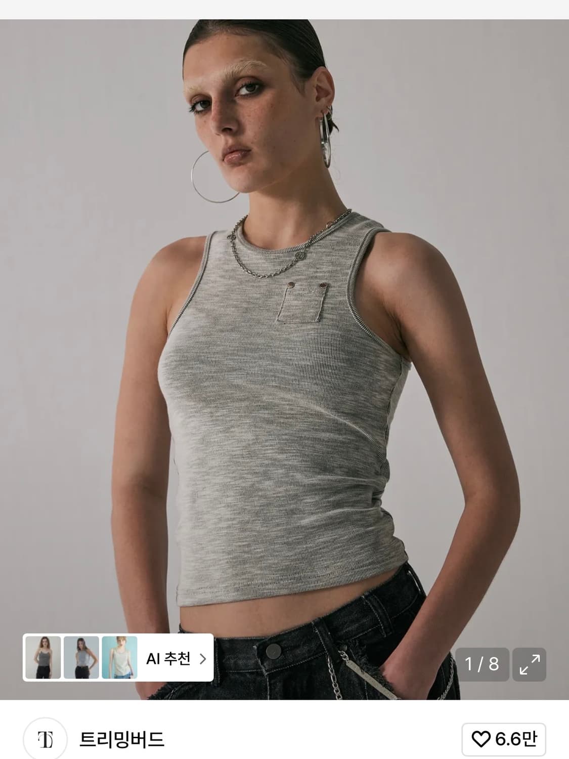 트리밍버드 워시드 포켓 슬리브리스 상품이미지1