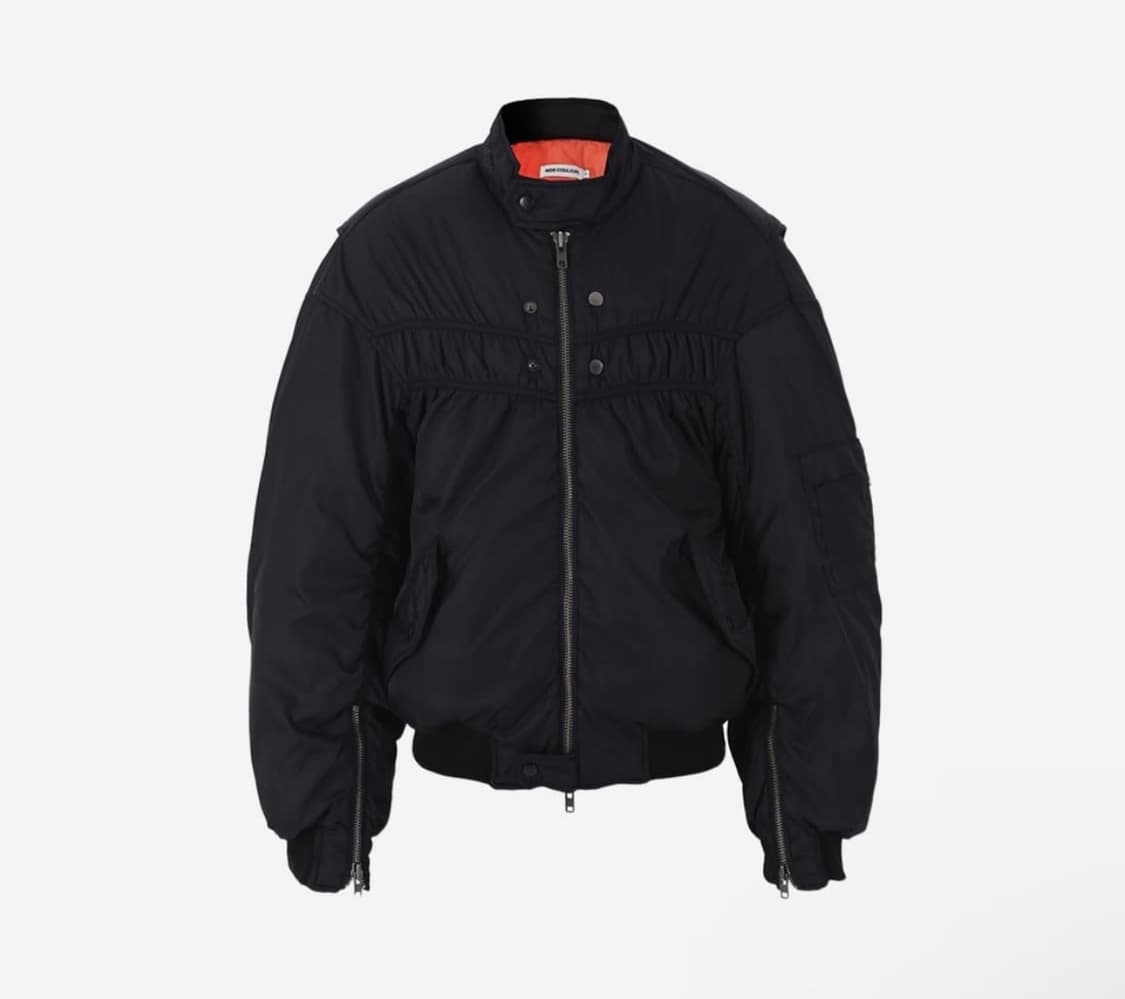 노쿨러스 바이커 봄버 자켓 블랙 상품이미지1