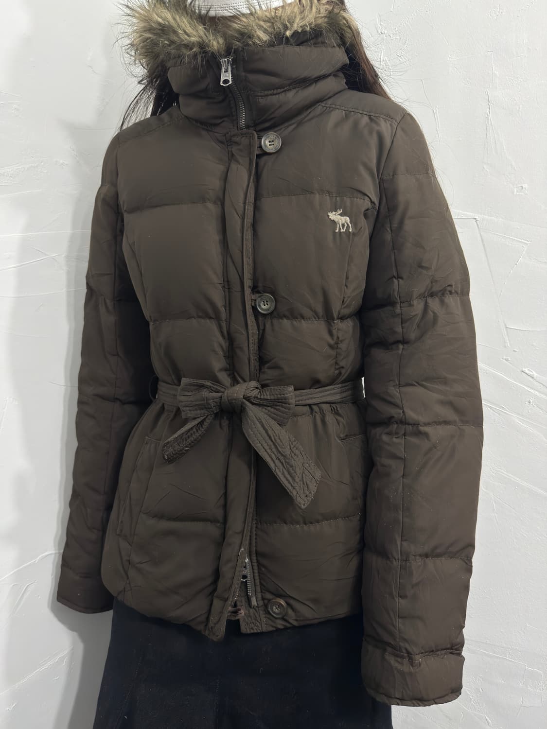 abercrombie brown fur detail padding 상품이미지4