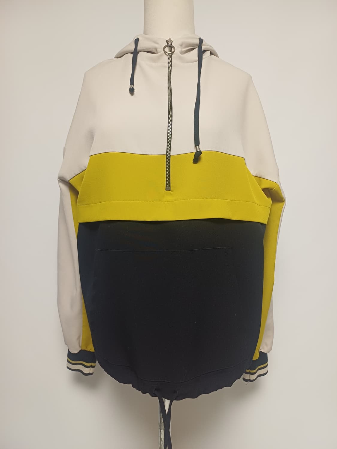 [XS] 자라(ZARA) 컬러 블록 하프 집업 루즈핏 후디 상품이미지1