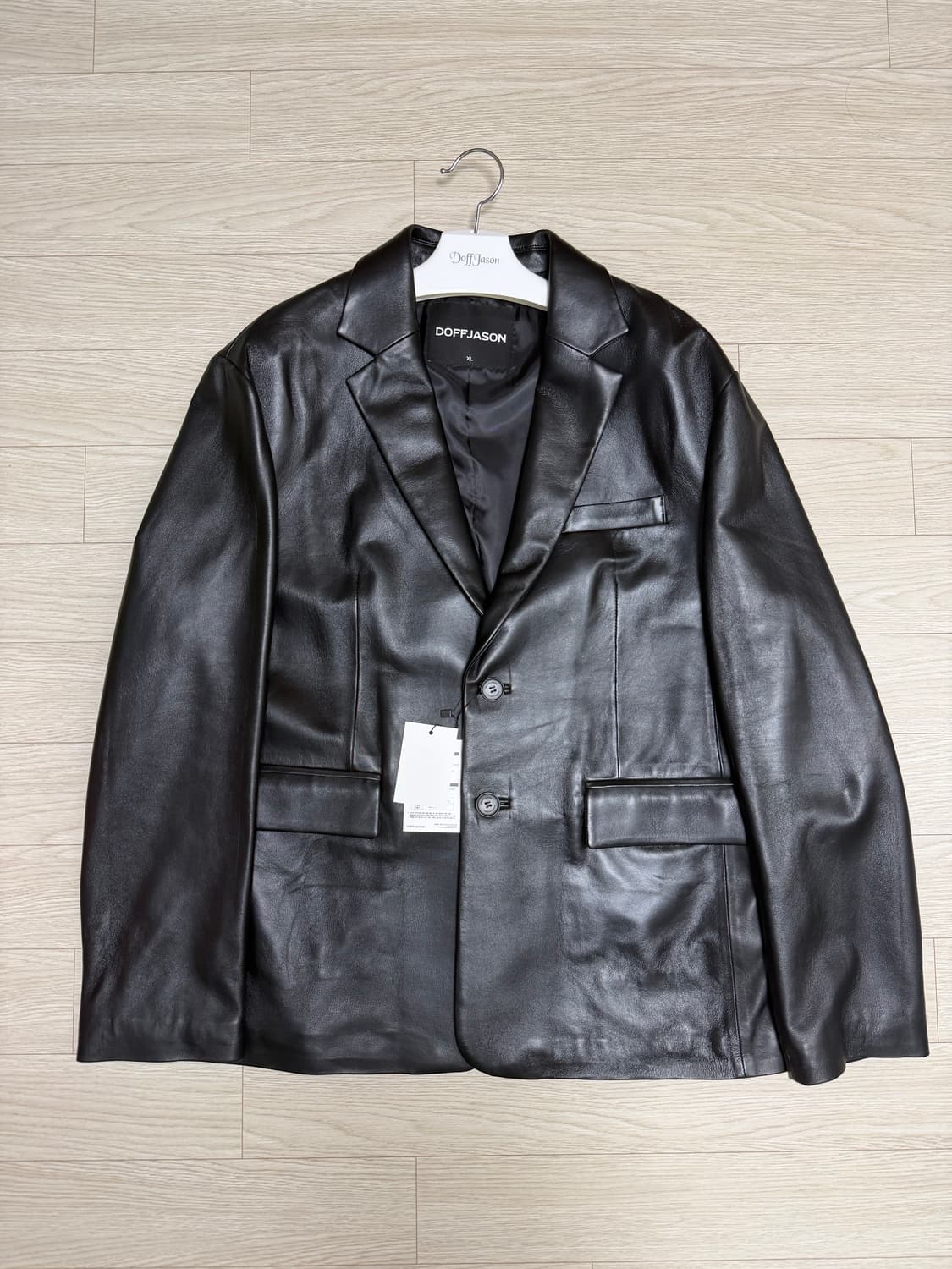 [XL]도프제이슨 양가죽 램스킨 레더 블레이저 자켓 블랙 상품이미지1