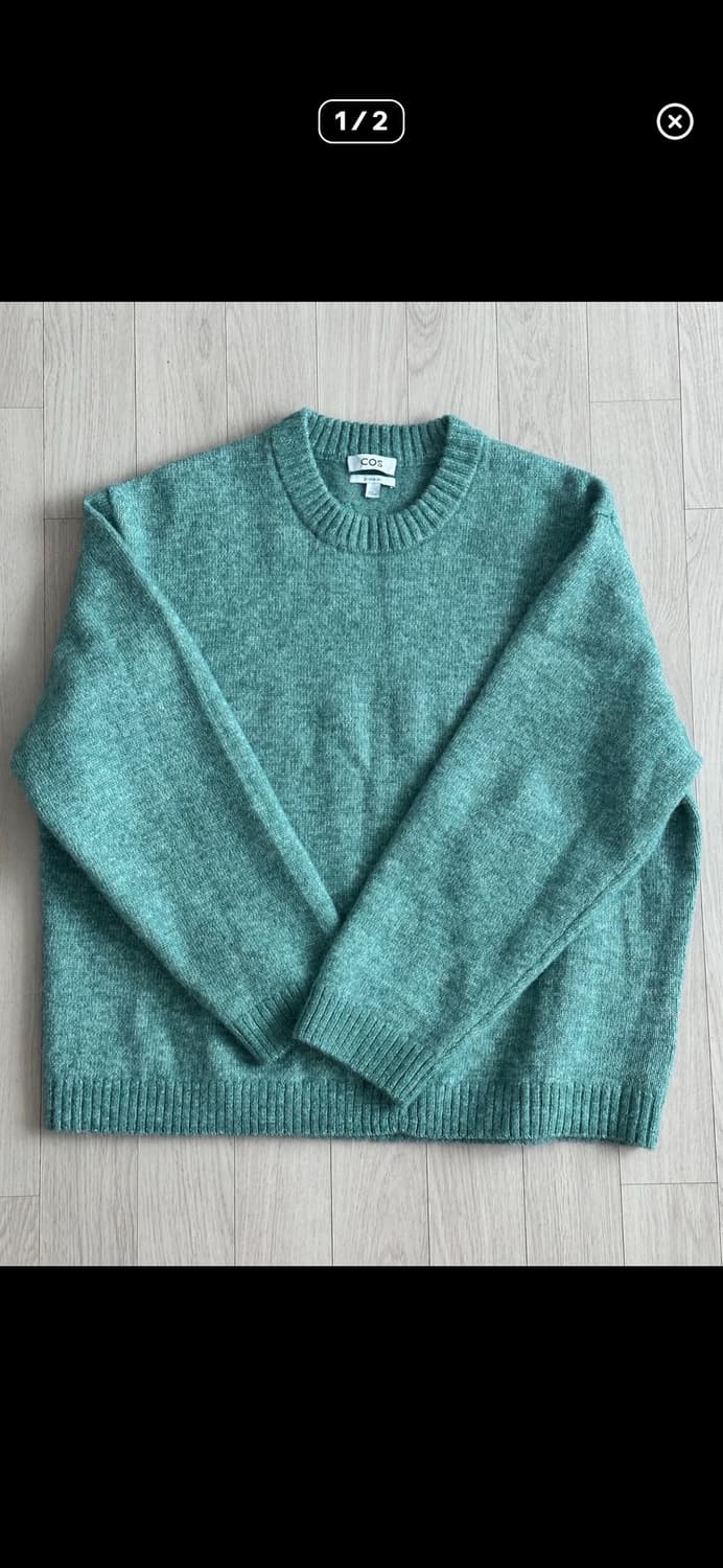 [XL] 코스 오버사이즈 알파카 블렌드 점퍼 니트 그린 상품이미지1