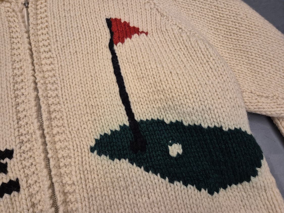 70s GOLF 헤비울 코위찬 집업 스웨터 상품이미지3