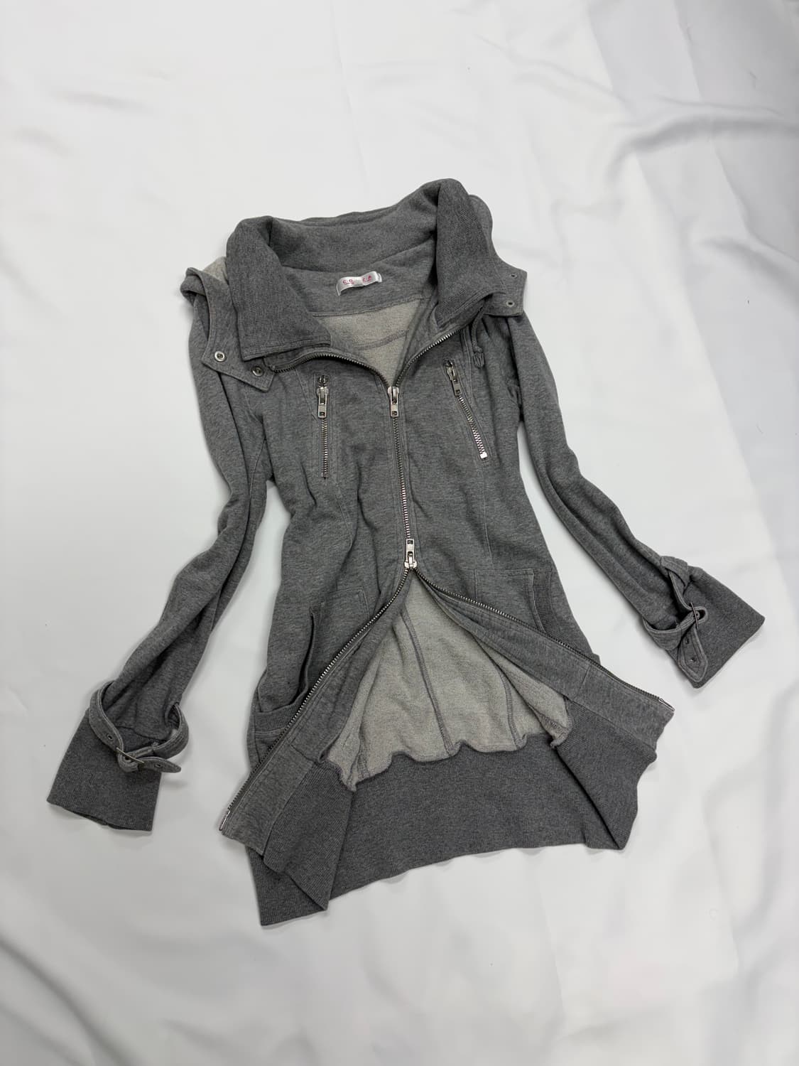 00s 하이넥 아우터⭕️ & 해골 스컬 큐빅 후집 ❌세트 데일리펑크 상품이미지5