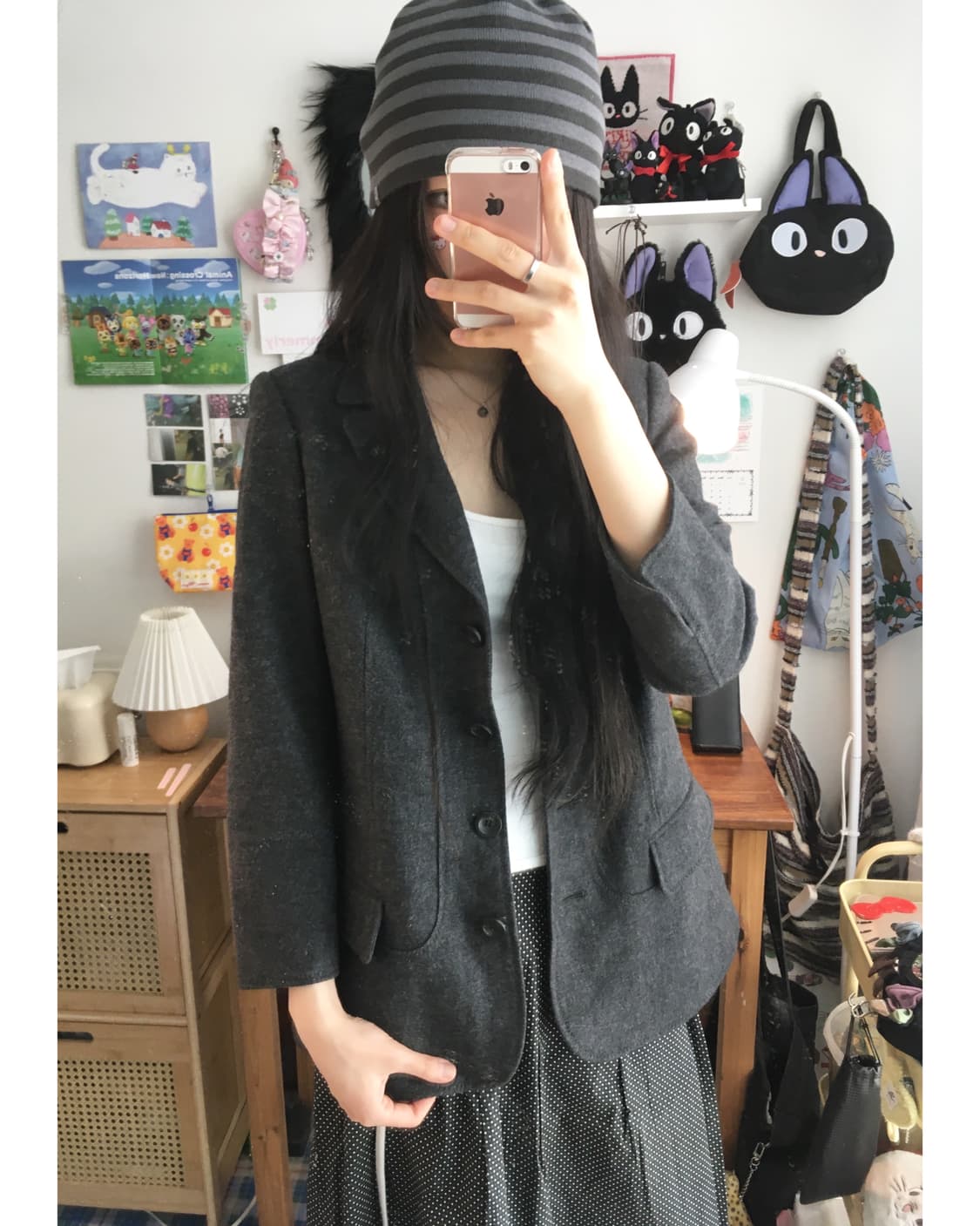 vintage wool blazer jacket charcoal 상품이미지2