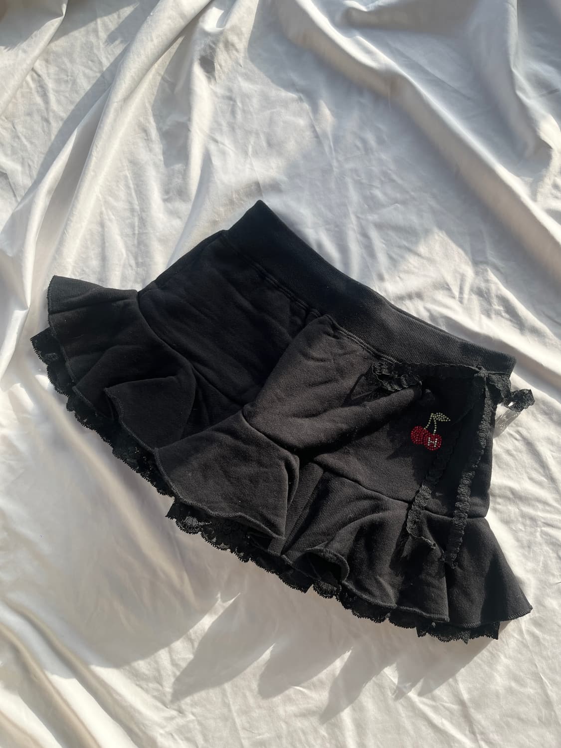 히스테릭 글래머 아카이브 체리 라인스톤 레이스 리본 프릴 러플 스커트 상품이미지7