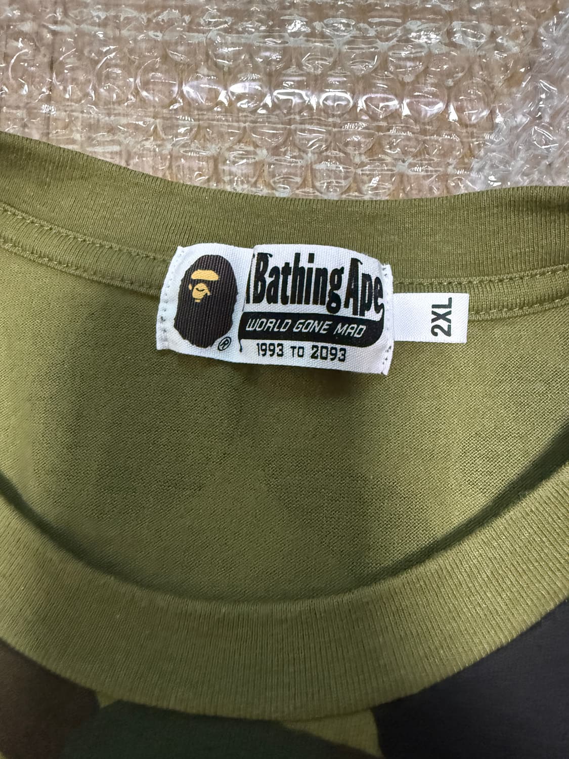 베이프 컬리지 1st 카모 그린 반팔티셔츠 2XL 상품이미지4