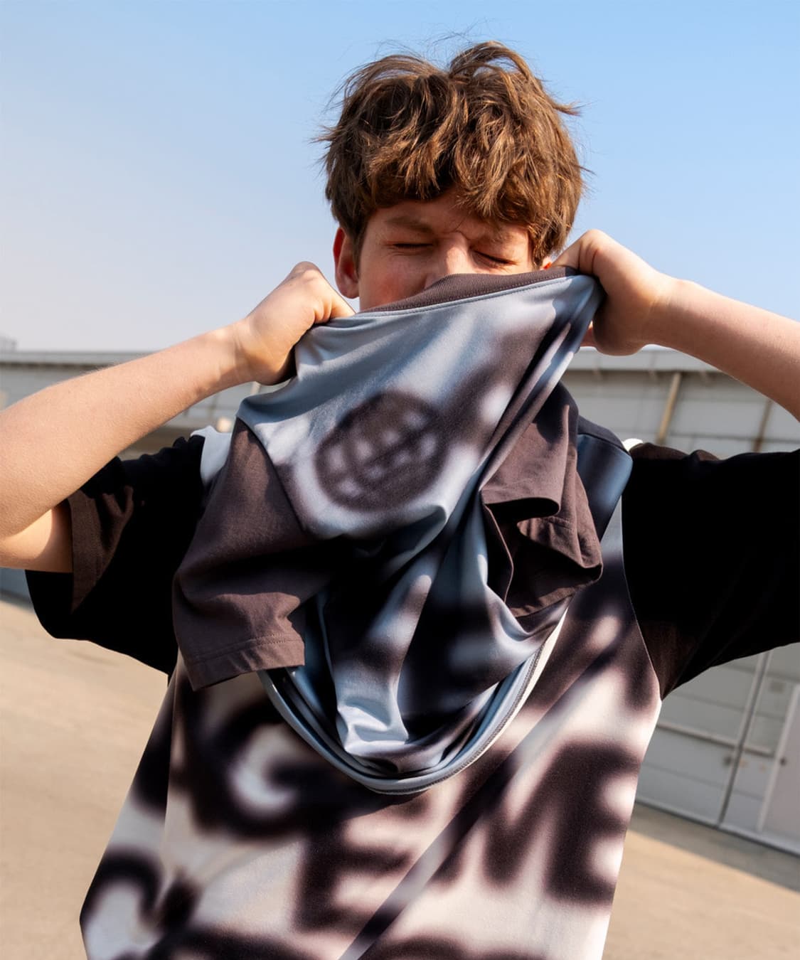 LMC 블러 레터링 컬러 블럭 티 차콜 XL (새상품) 상품이미지4