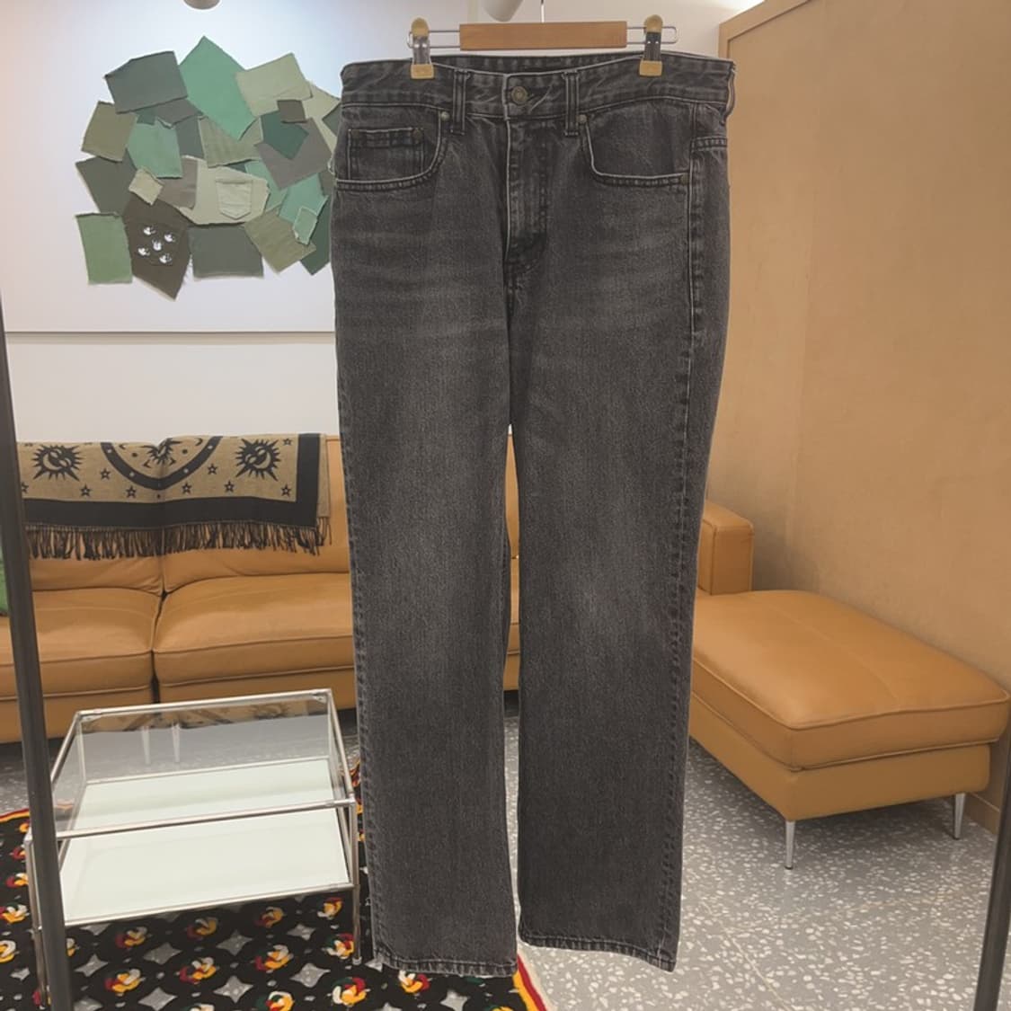 피스워커 베이직 기본템 흑청 와이드 데님팬츠 31인치 C06544 상품이미지2