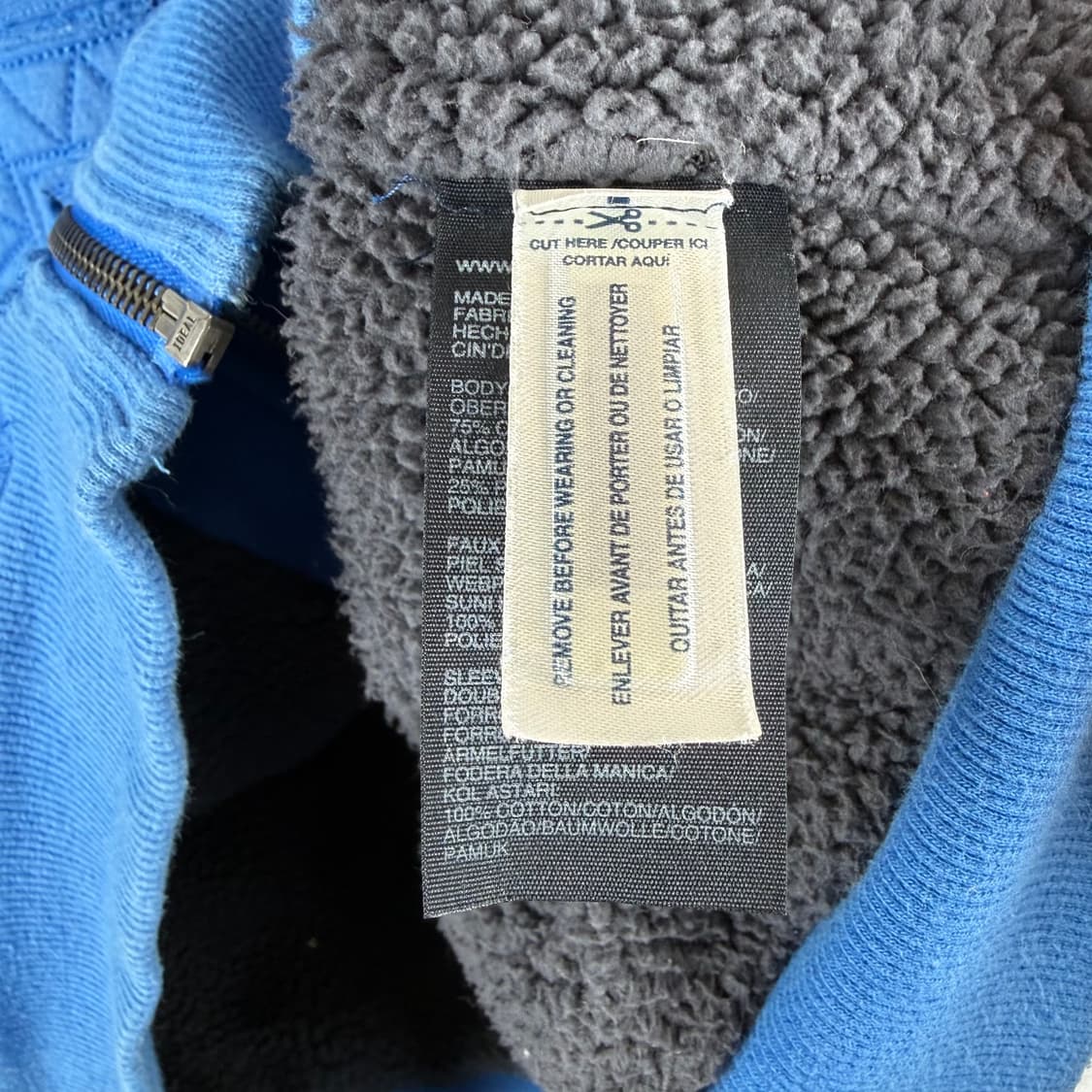 M) 타미힐피거 키즈/우먼스 보아 플리스 후드집업 블루 상품이미지5