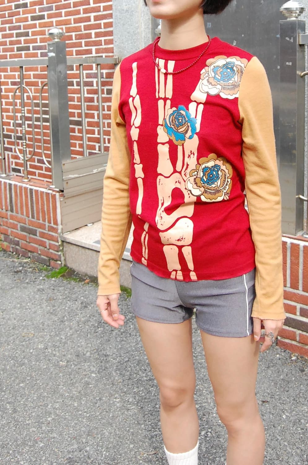 Taffeta bone flower top 상품이미지3