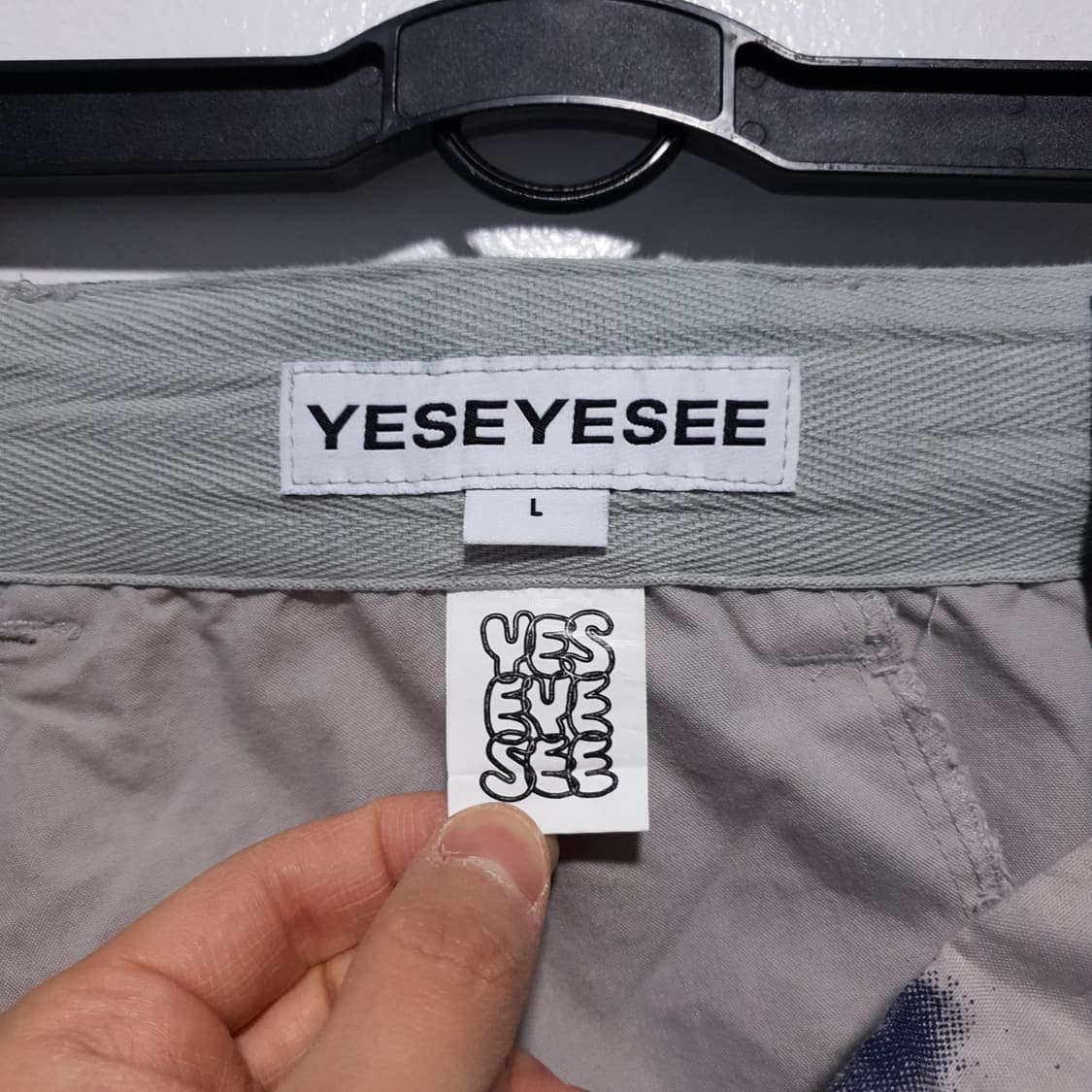 L) 예스아이씨 두들 스트랩 레터링 와이드 팬츠 바지 (34-35인치 상품이미지6