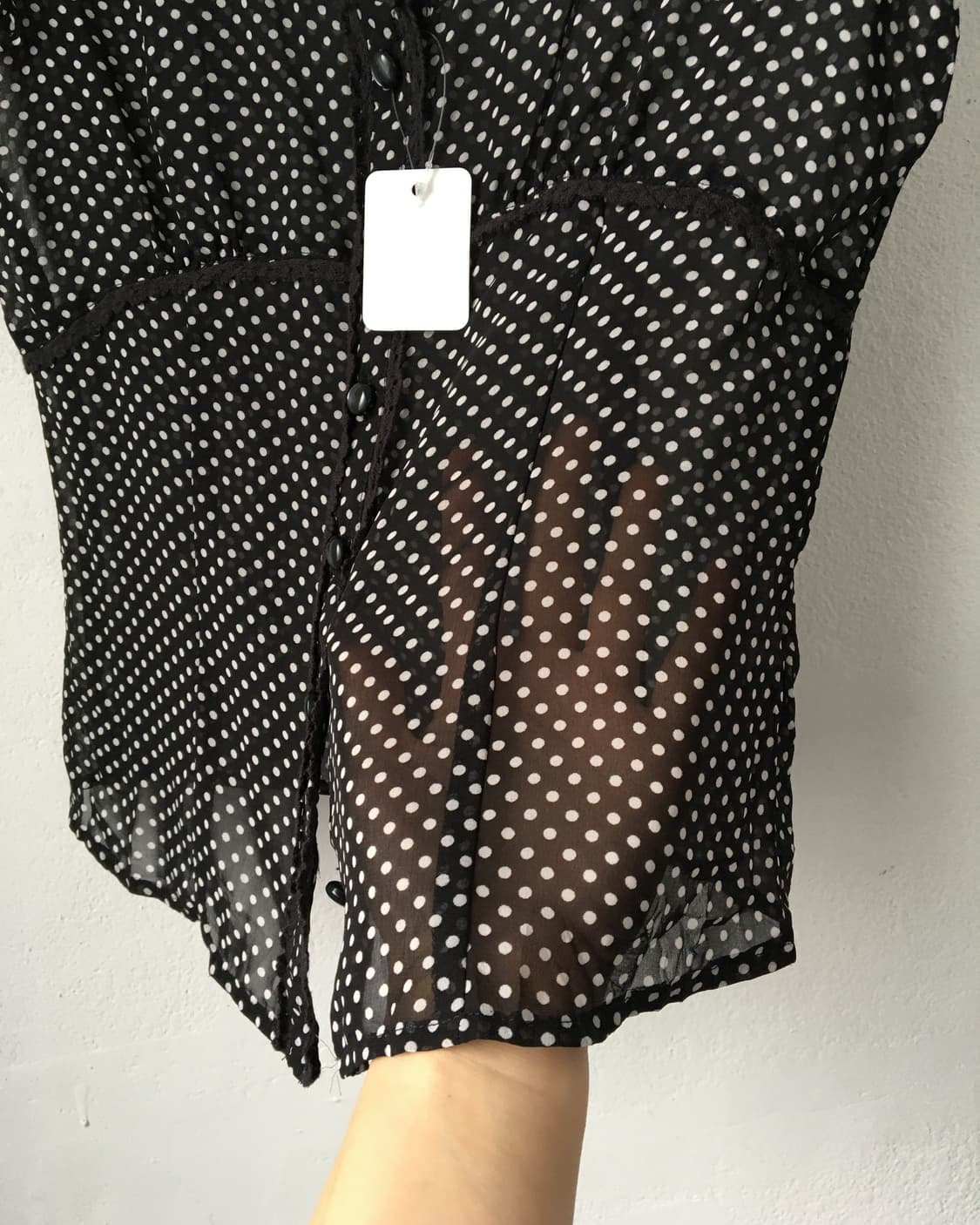 Dot pattern see through blouse 상품이미지3