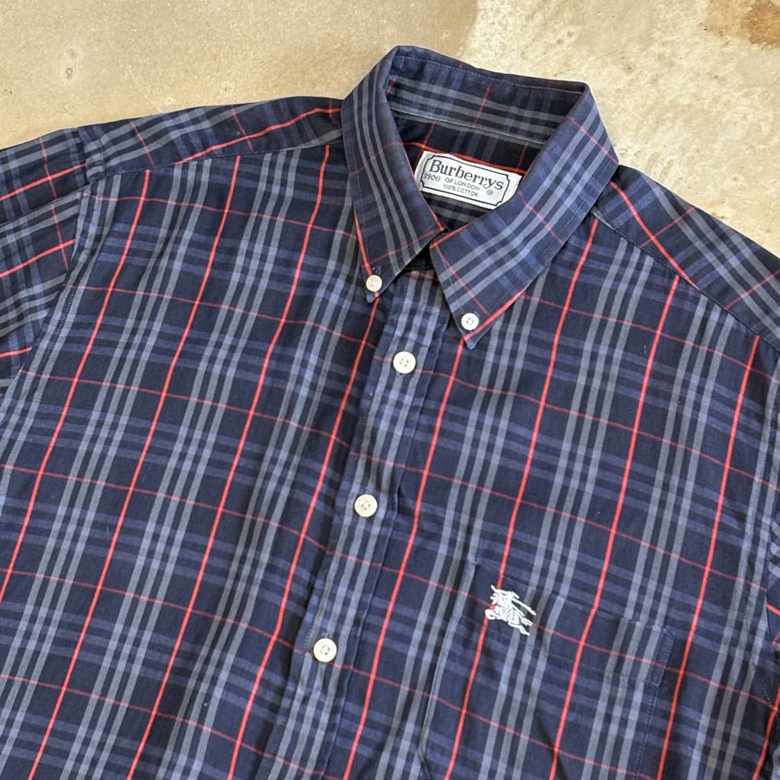 M 버버리 네이비 노바체크 반팔 셔츠 상품이미지1