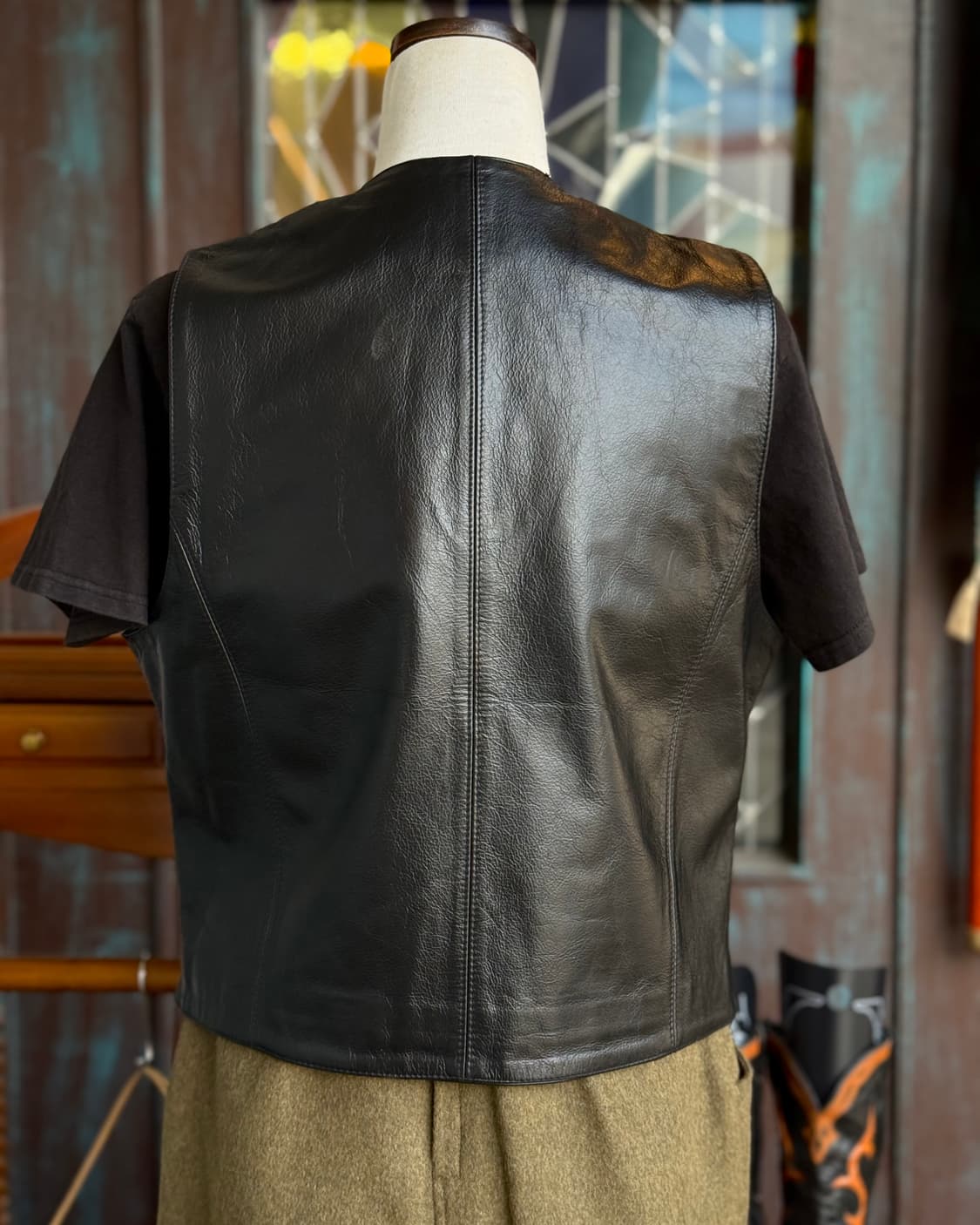 90-00‘s 아이웨이 카우하이드 베스트 XL 상품이미지10