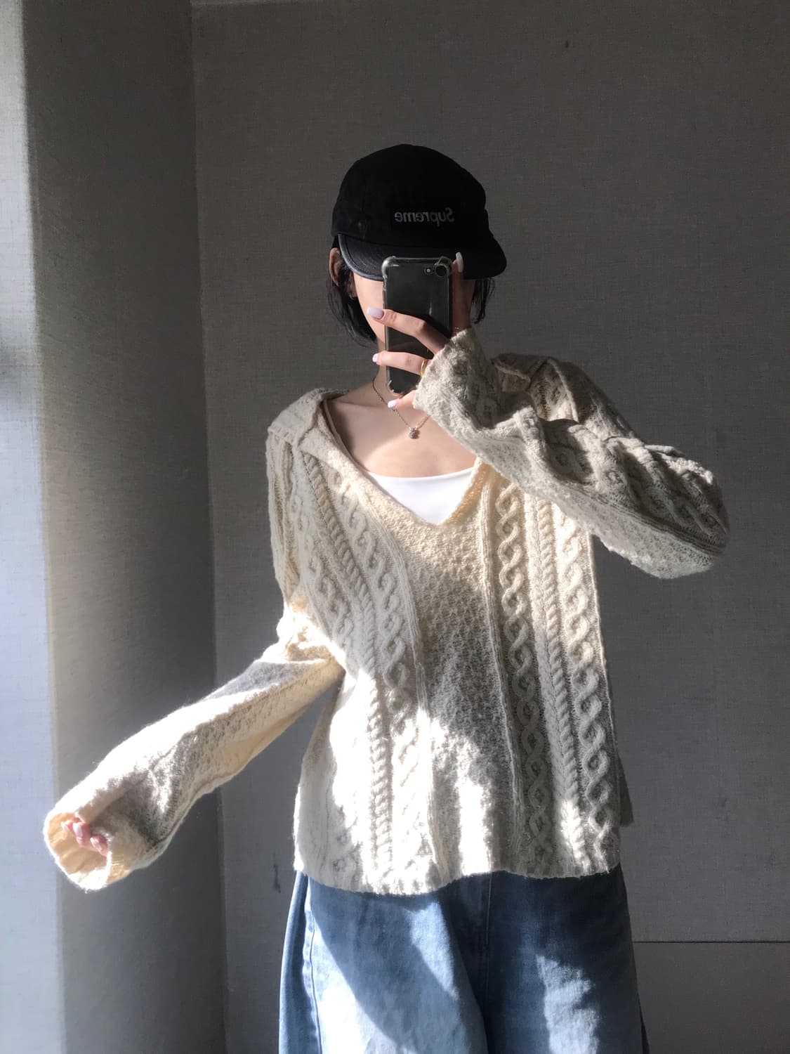 폴로 루즈핏 니트 후디 상품이미지4