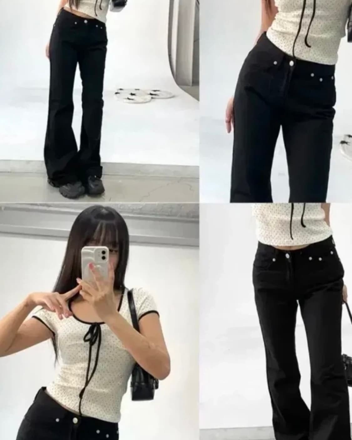 에이블리 아쿠비클럽 도트리본반팔티 상품이미지4