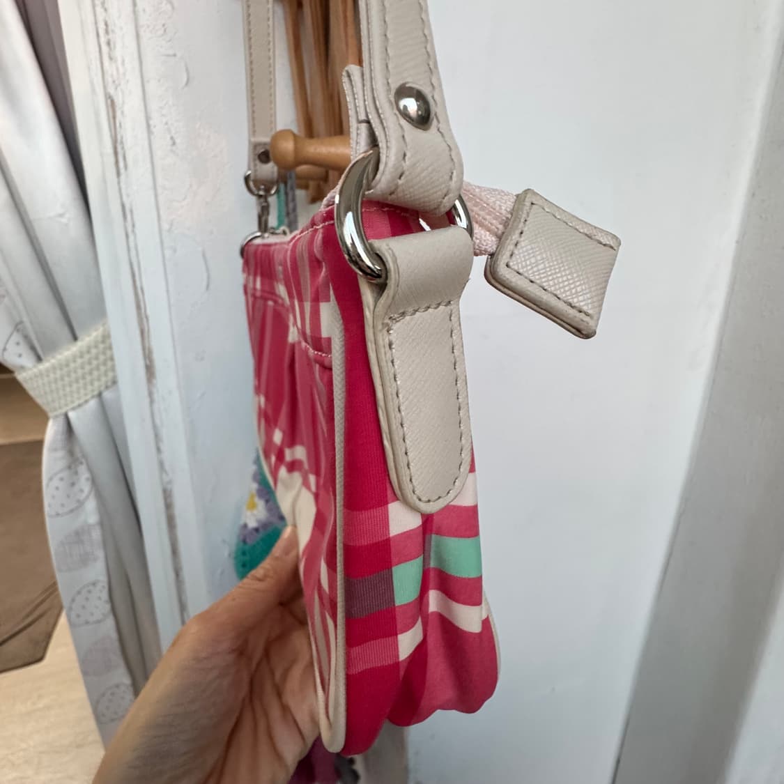 닥스 DAKS 핑크체크 미니숄더백 상품이미지6