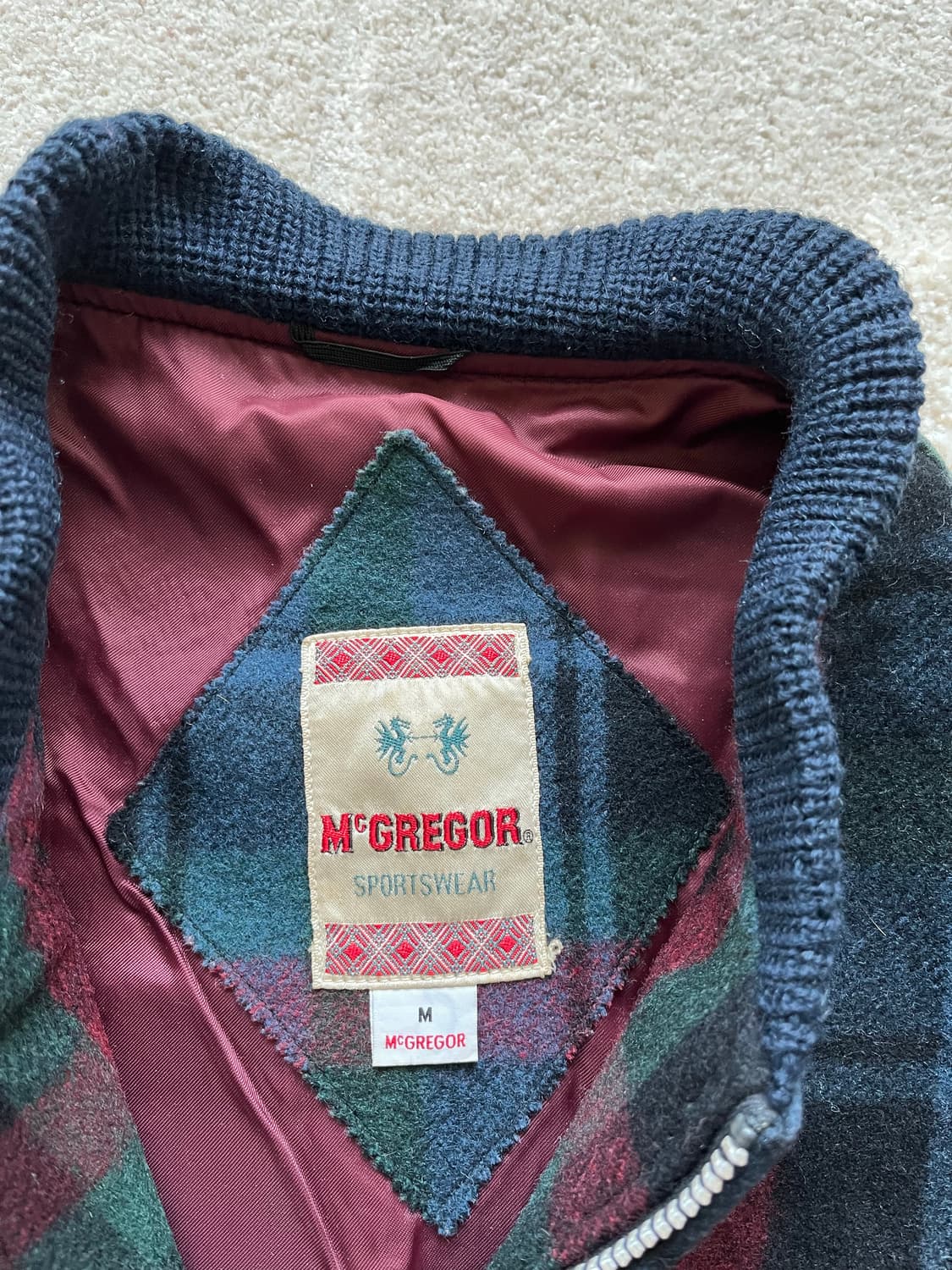 90s 맥그리거 타탄 체크 울 봄버 자켓 (95-100) 상품이미지4