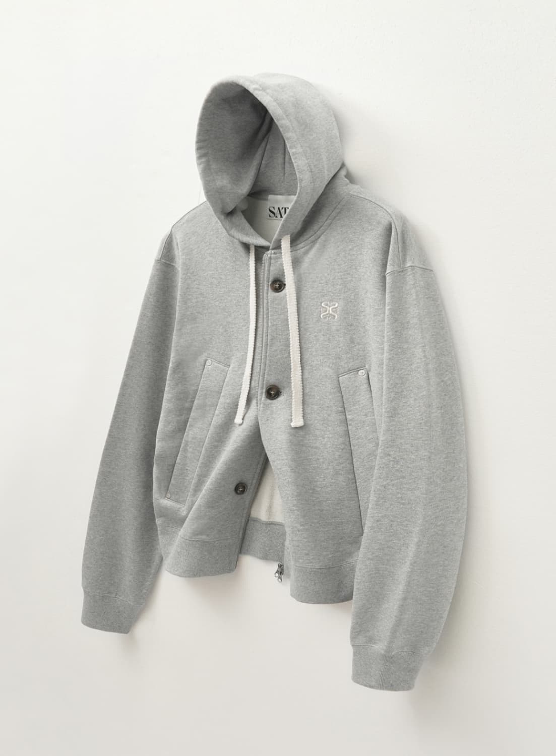 세터 테오 코튼 올데이 후드집업 멜란지 그레이 상품이미지1
