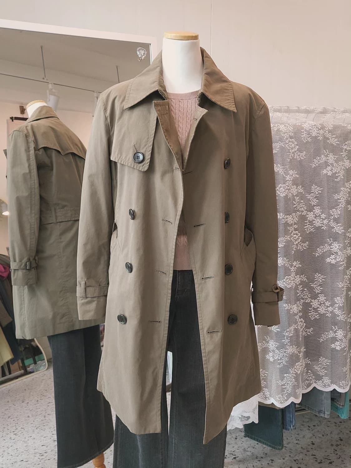카키 내피 트렌치코트 상품이미지8