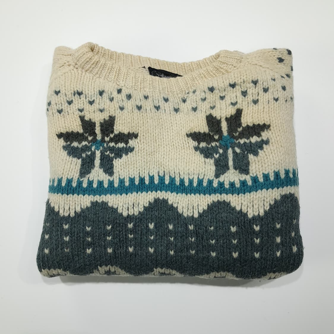 CL209 XL 인데지타 페루 핸드니트 울 노르딕 크림 니트 스웨터 상품이미지6