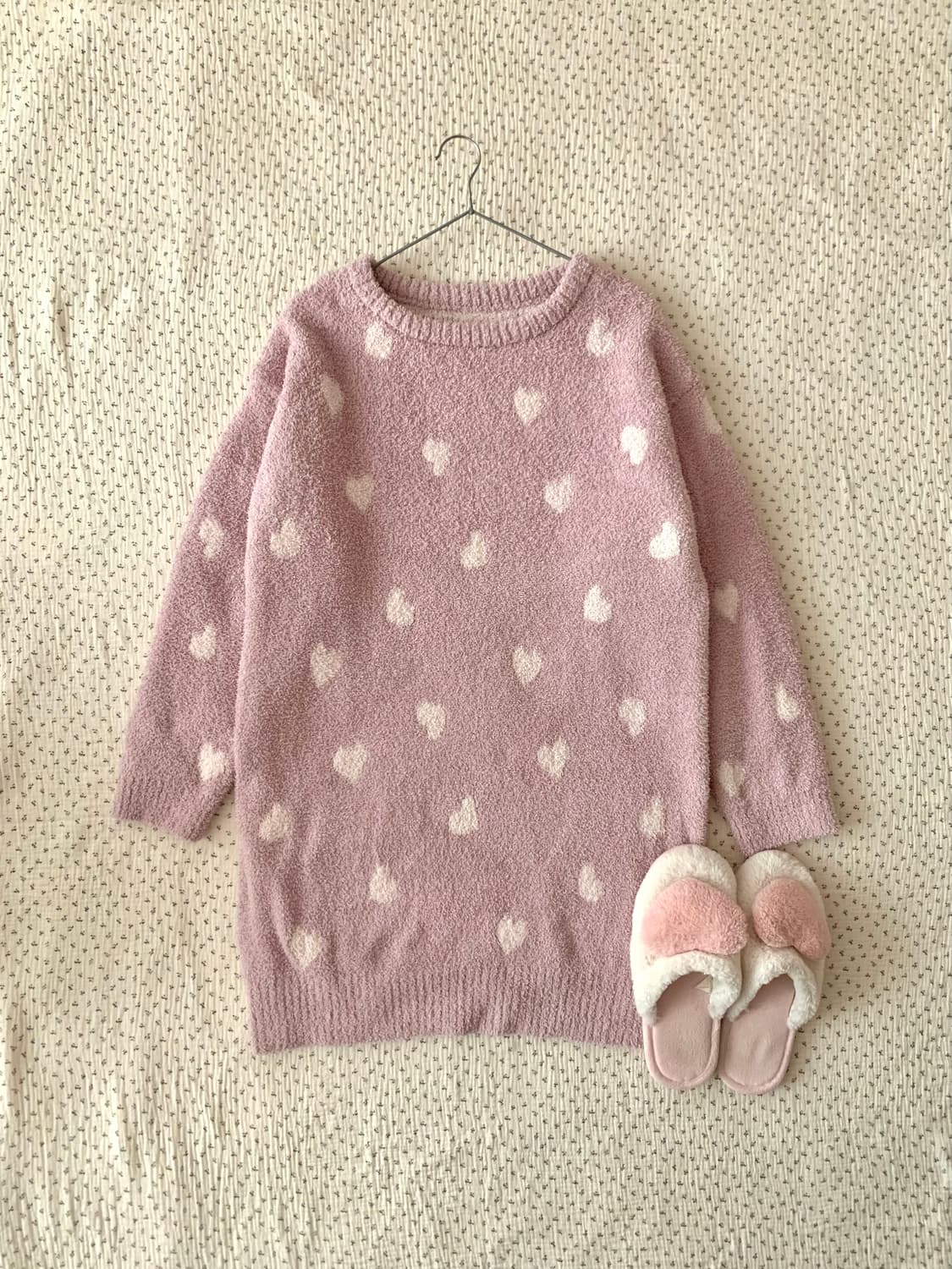 핑크 하트 원피스 파자마 상품이미지1